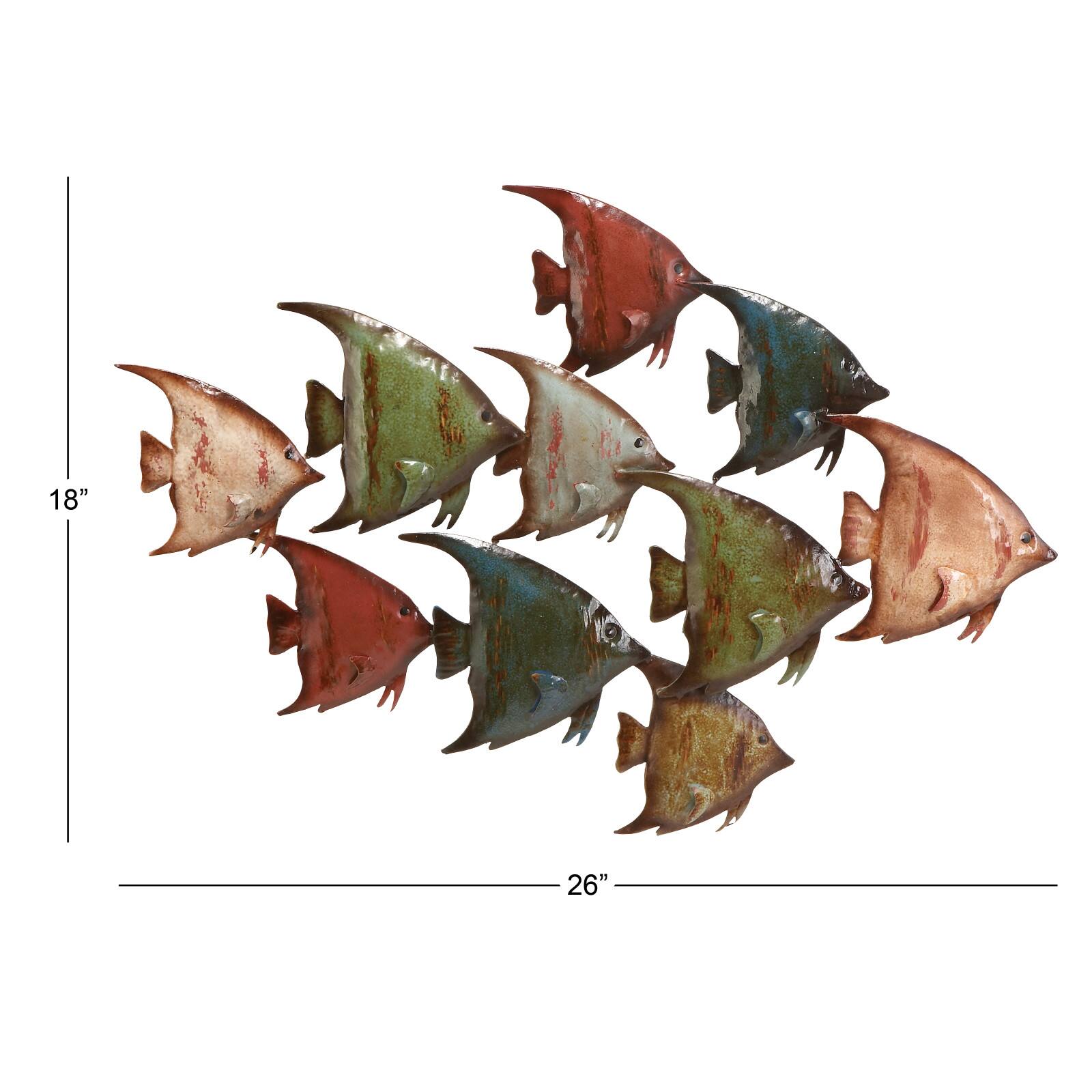 Multicolor Metal Coastal Fish Wall D&#xE9;cor