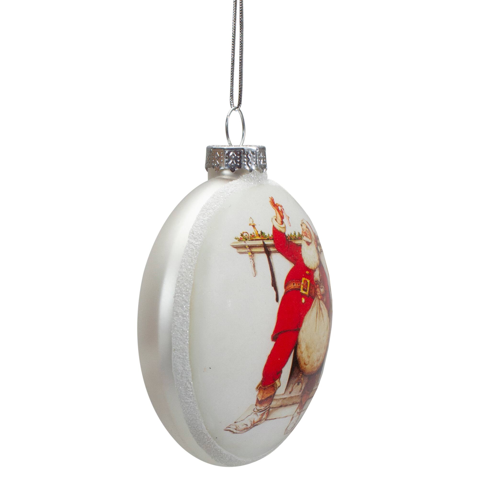 Norman Rockwell 'Filling The Stockings' Glass Disc Christmas Ornament - 3"