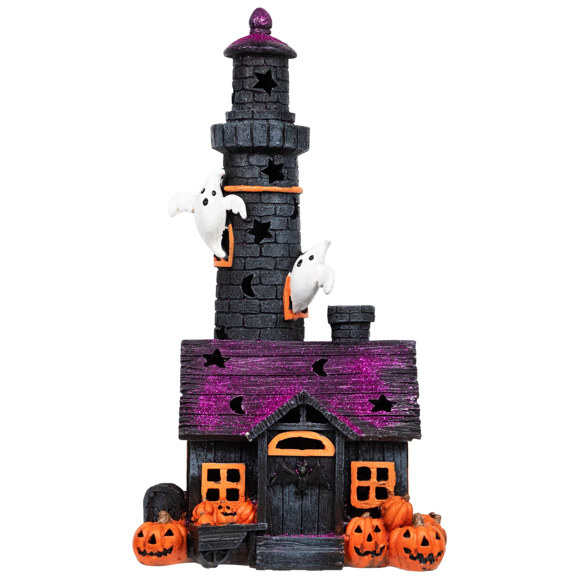 12&#x22; LED Lighted Haunted House Halloween Decoration