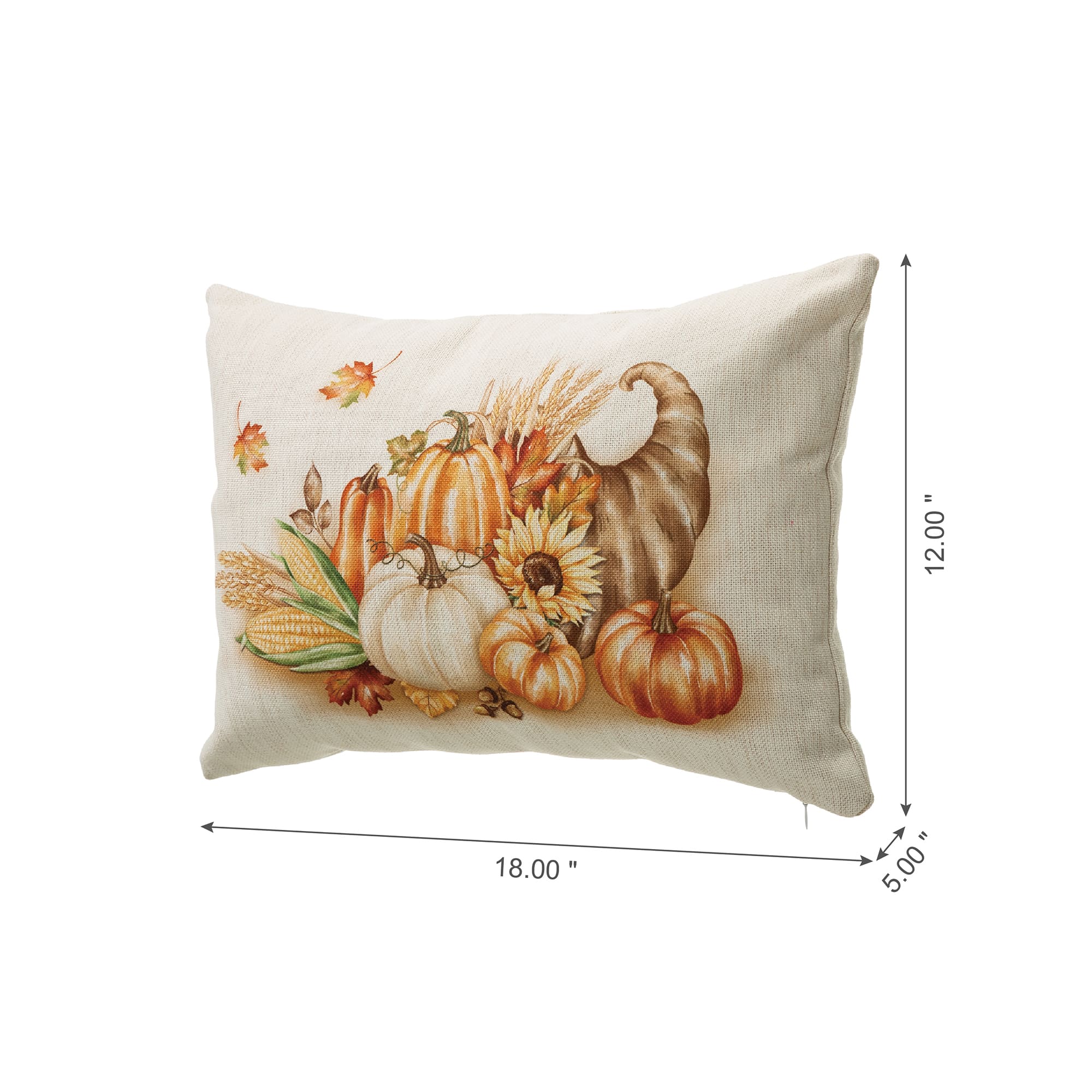 Glitzhome&#xAE; Faux Burlap Thanksgiving Cornucopia Pillow