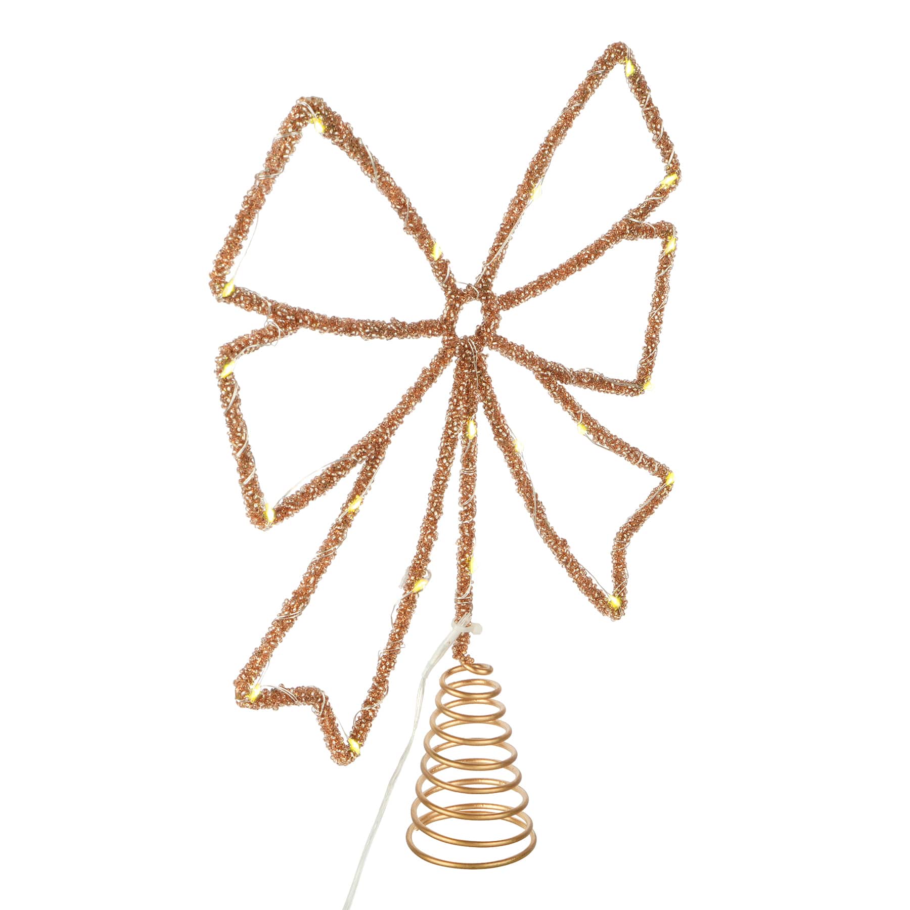 12" Gold Rhinestone Bow Lighted Tree Topper by Ashland®