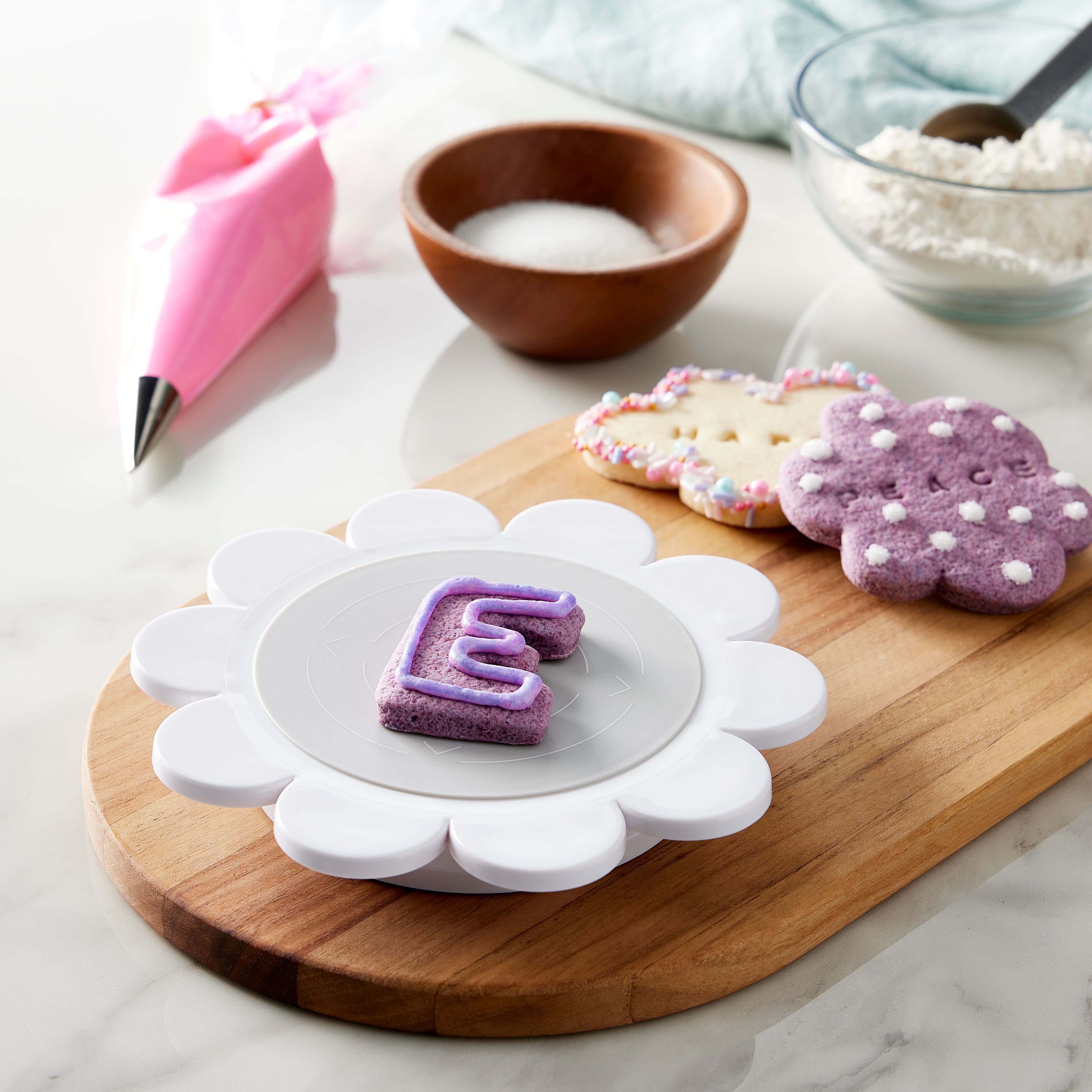 NEW COLORS Mini White Cookie Decorating, Turntable, Cookie