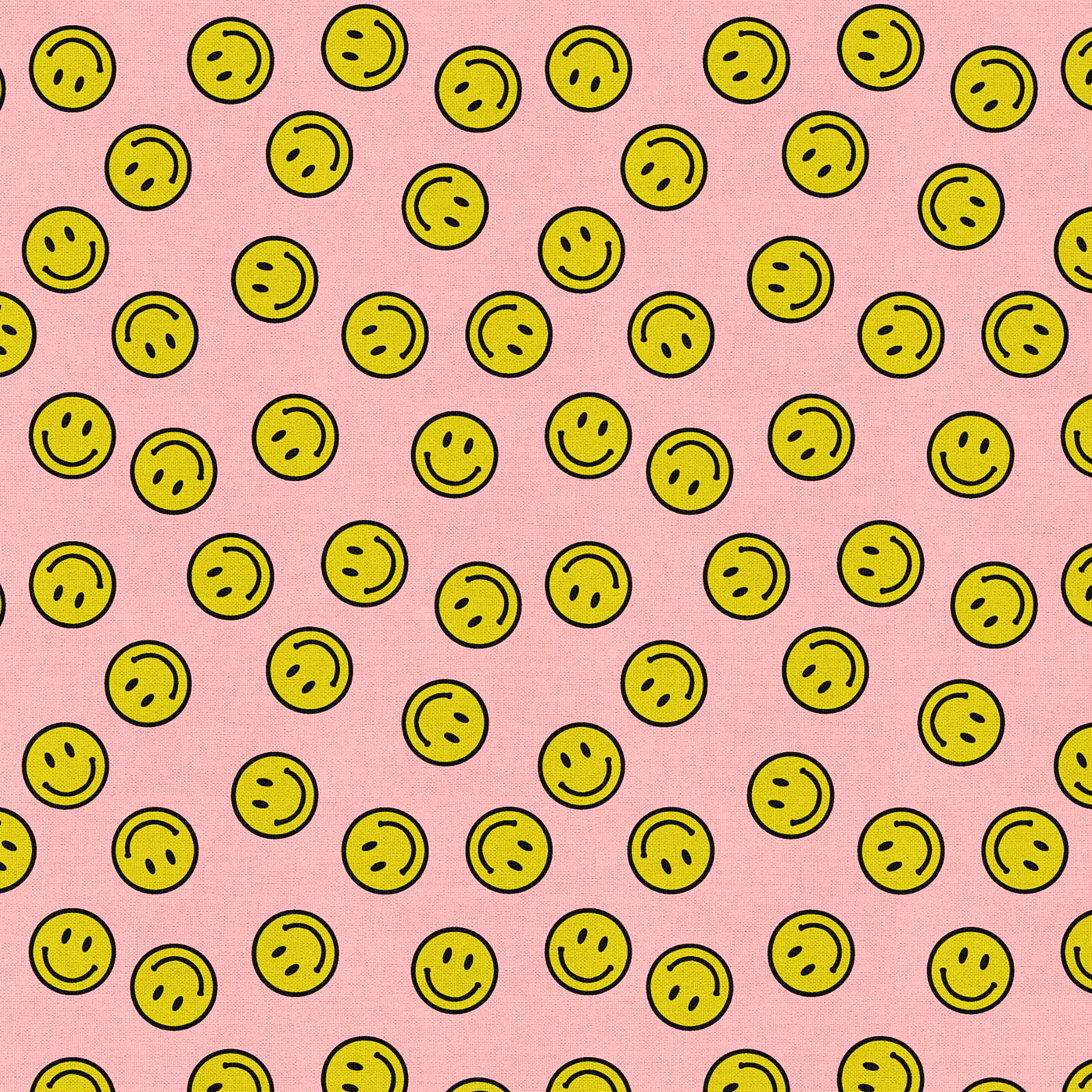 Fabric Editions Smile on Pink Cotton Fabric