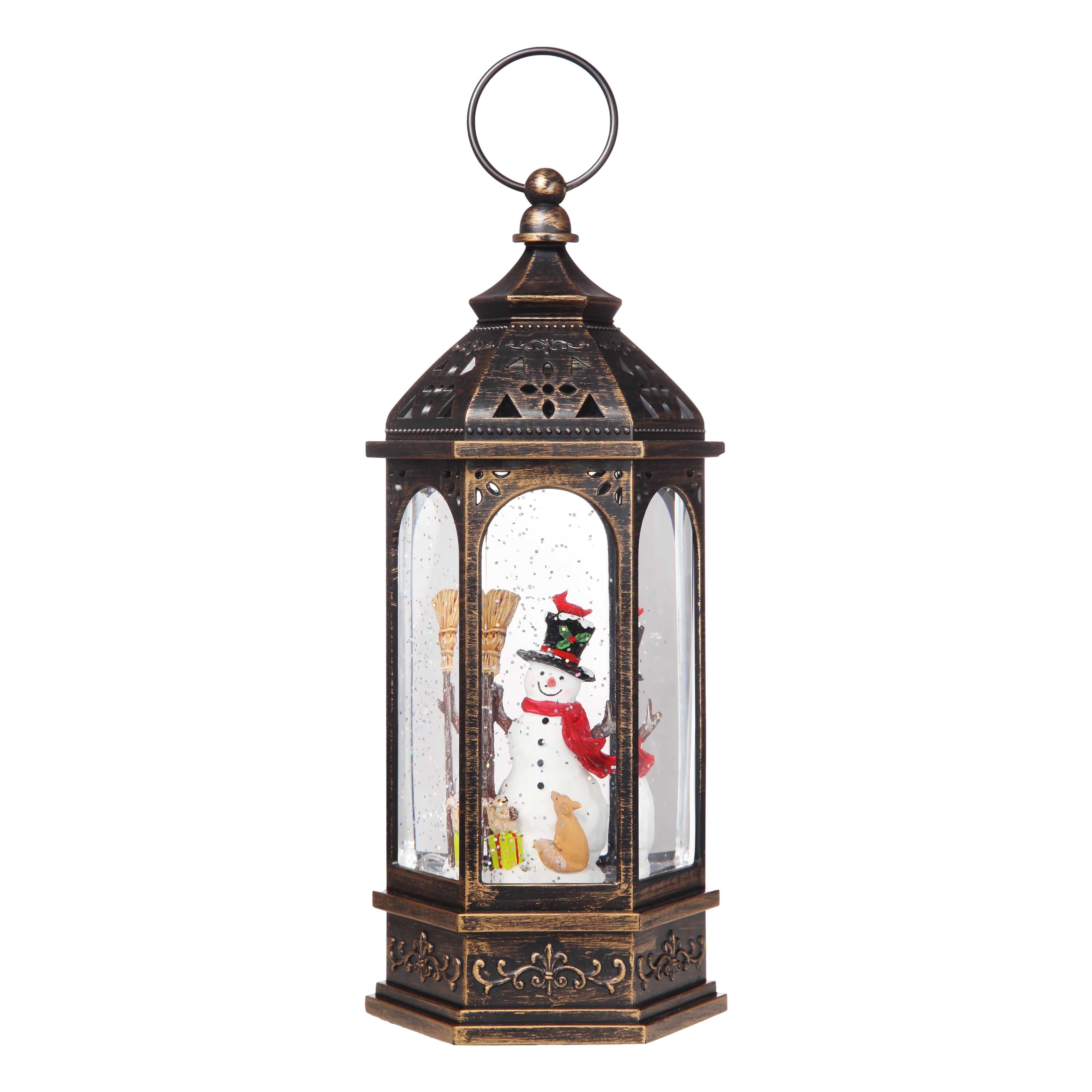 Haute Decor 11&#x22; Snowburst&#x2122; Plastic Lantern with Snowman