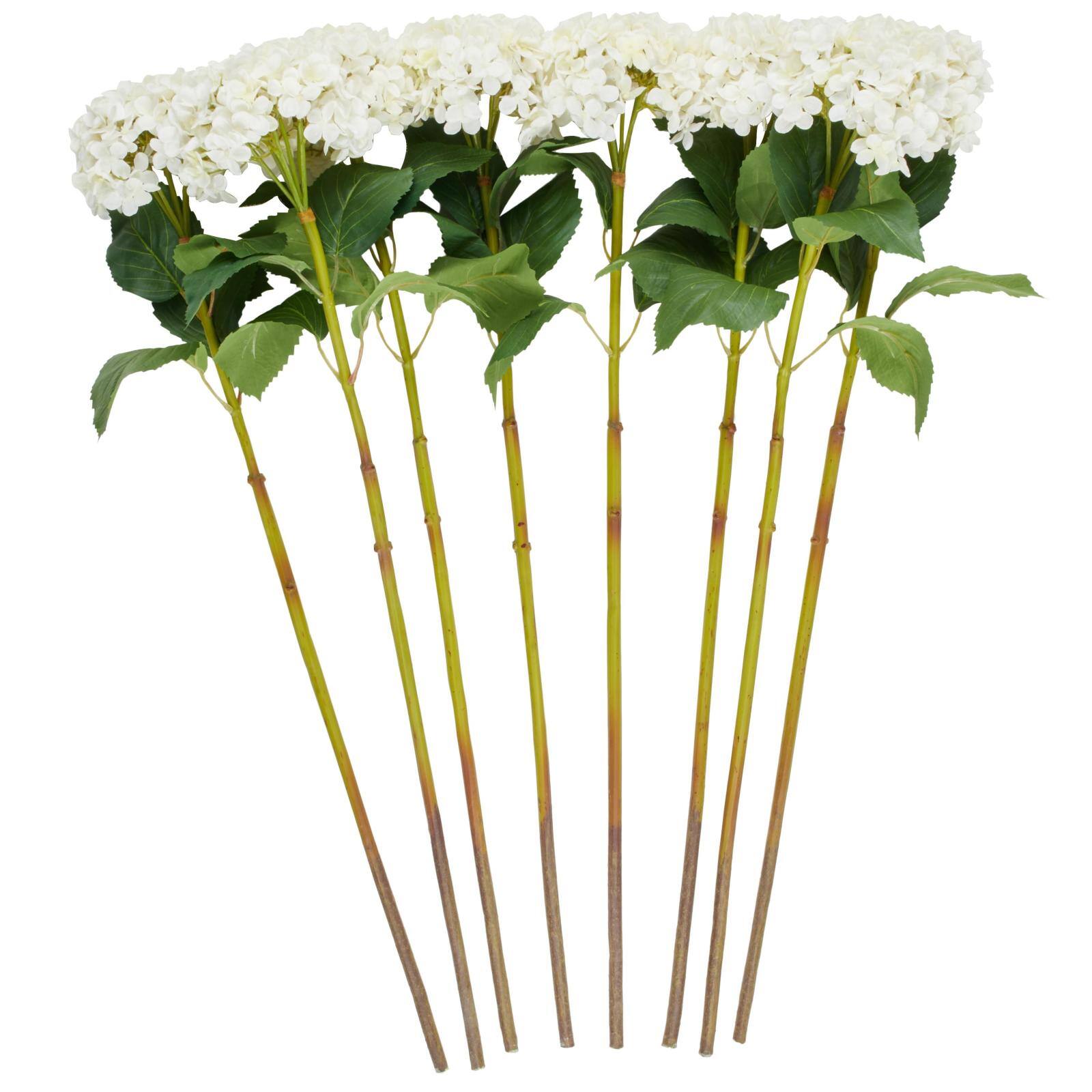 34" White Hydrangea Artificial Flower Stem, 8ct.