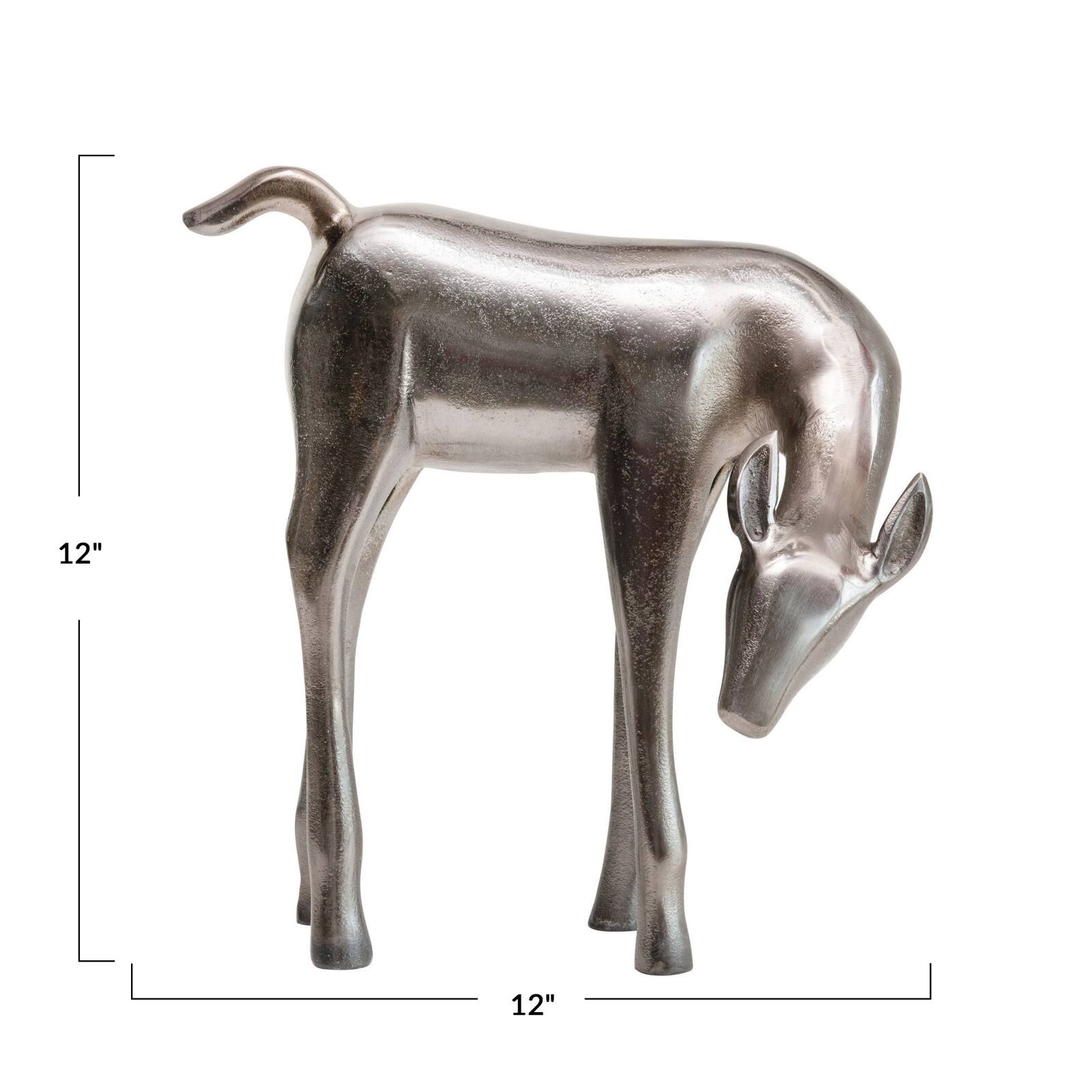 Hello Honey&#xAE; 12&#x22; Pewter Color Cast Metal Deer