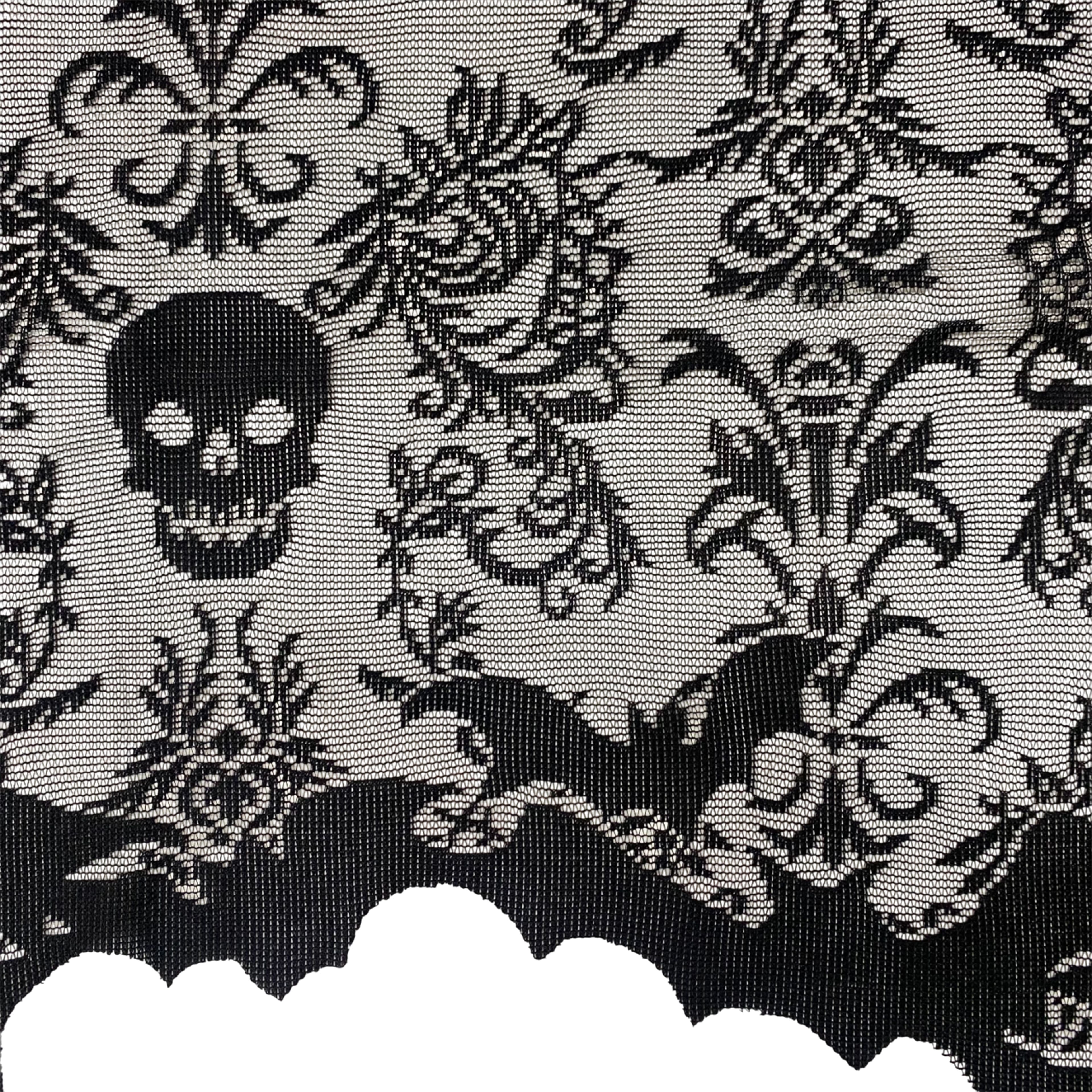 60" Black Skull Damask Lace Lamp Cover by Ashland®