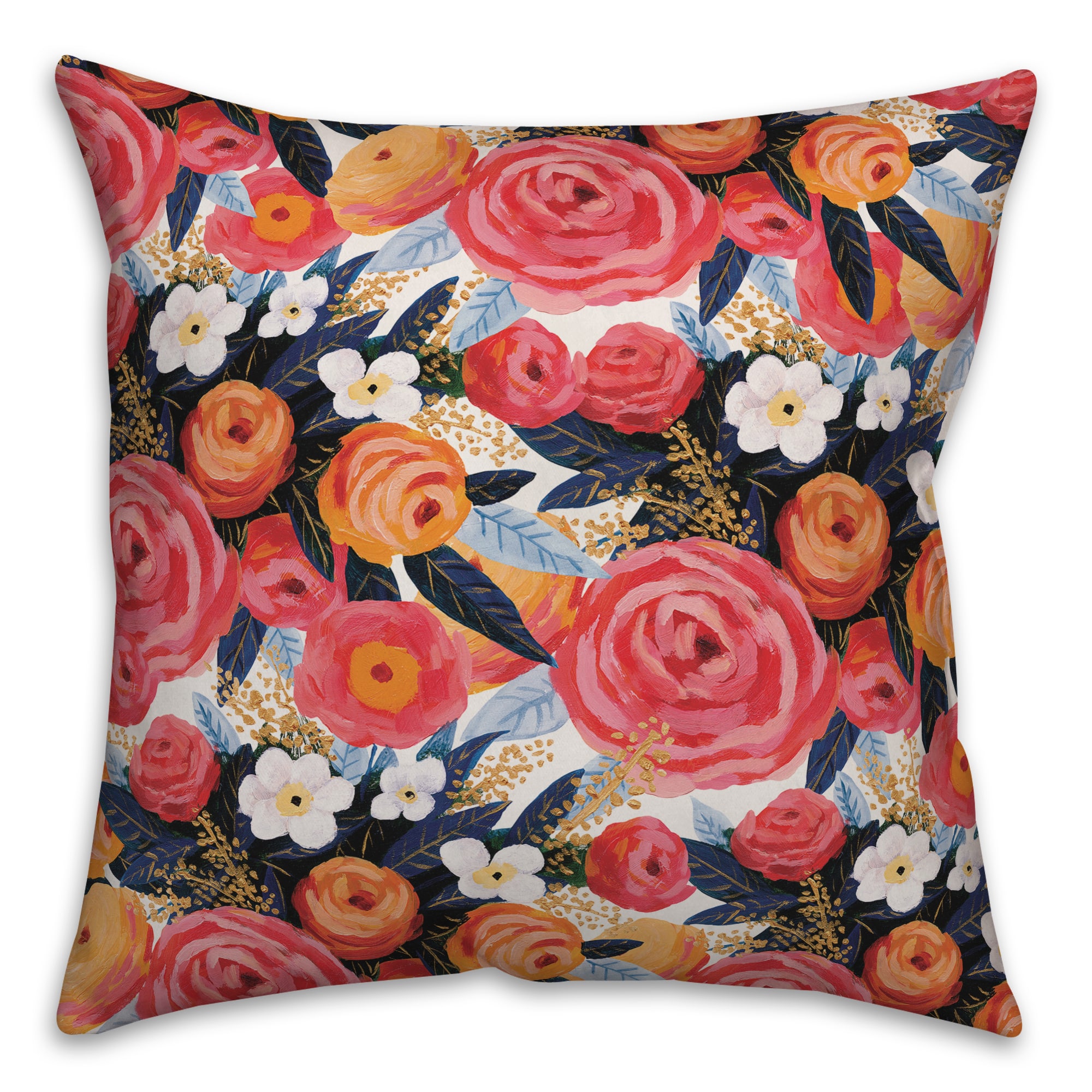 Sunset Floral Pattern Throw Pillow