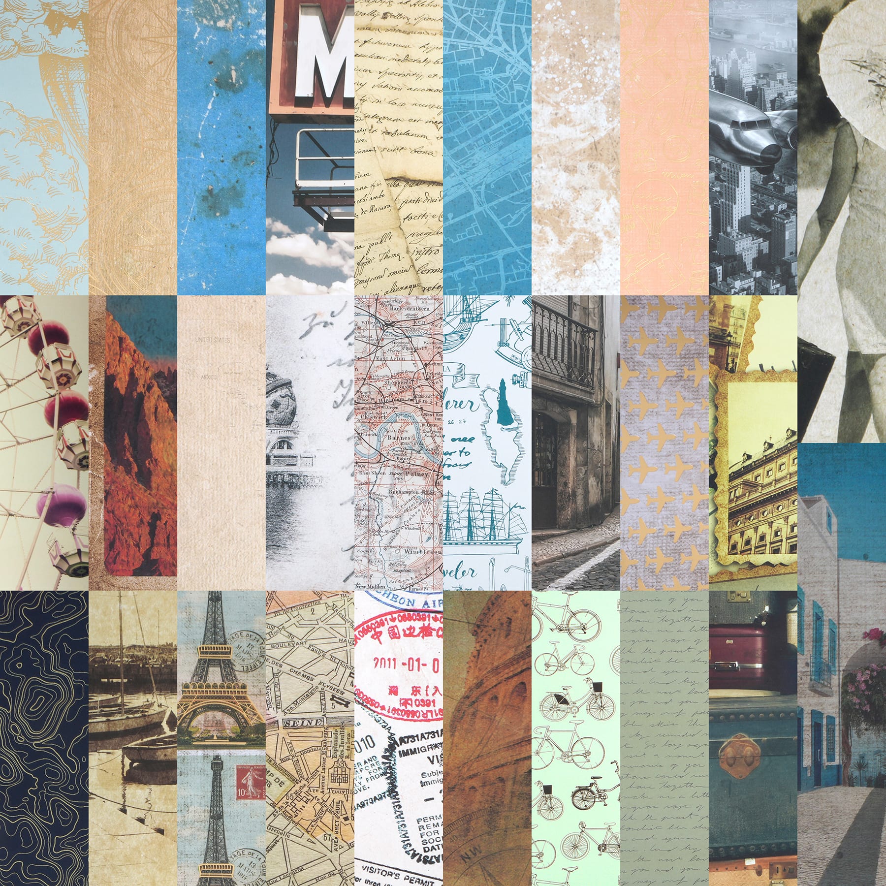 12" x 12" Vintage Travel Paper Pad by Recollections™, 58 Sheets