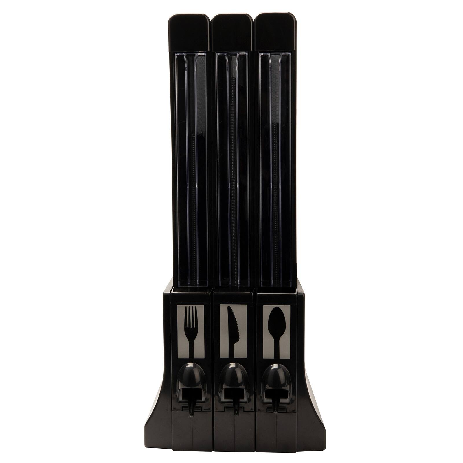 Mind Reader Black Refillable Utensil Dispenser