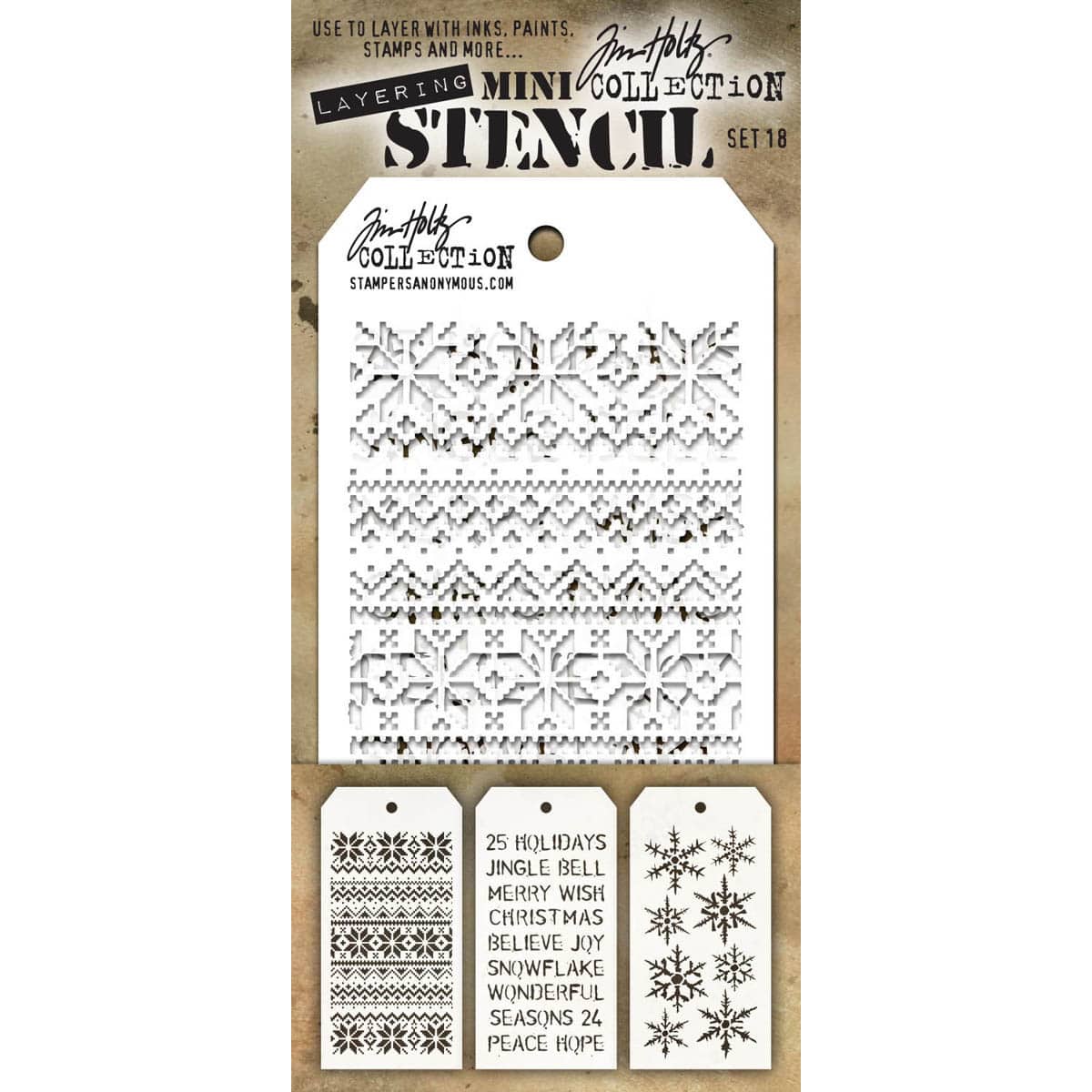 Stampers Anonymous Tim Holtz&#xAE; Mini Layered Stencil Set #18