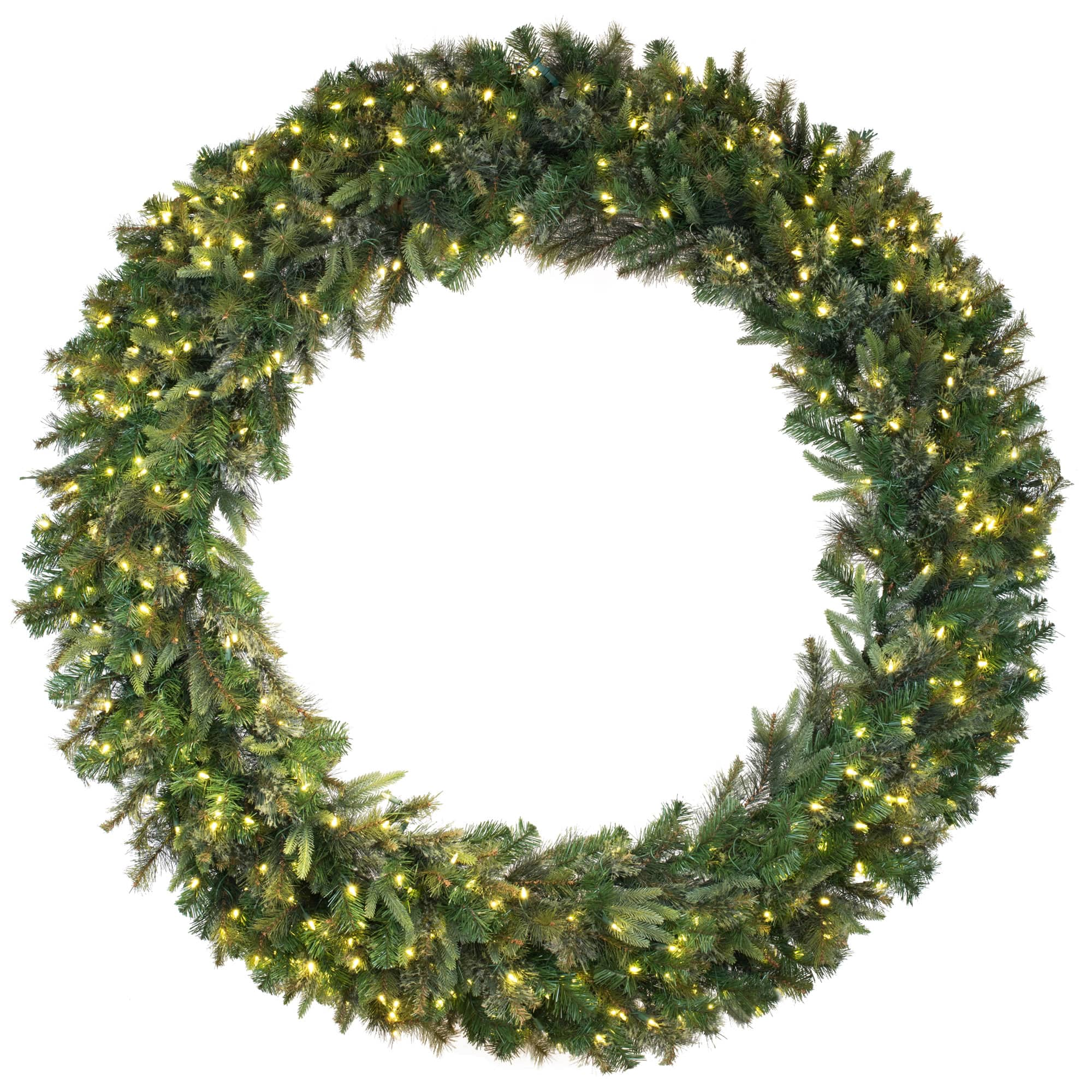 96&#x22; Warm White Dura-Lit&#xAE; LED Cashmere Pine Wreath