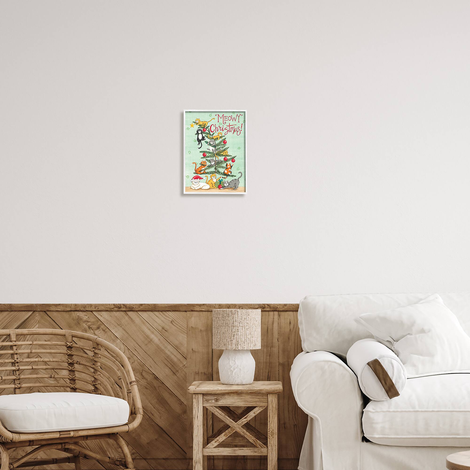 Stupell Industries Meowy Christmas Cats Framed Giclée Art