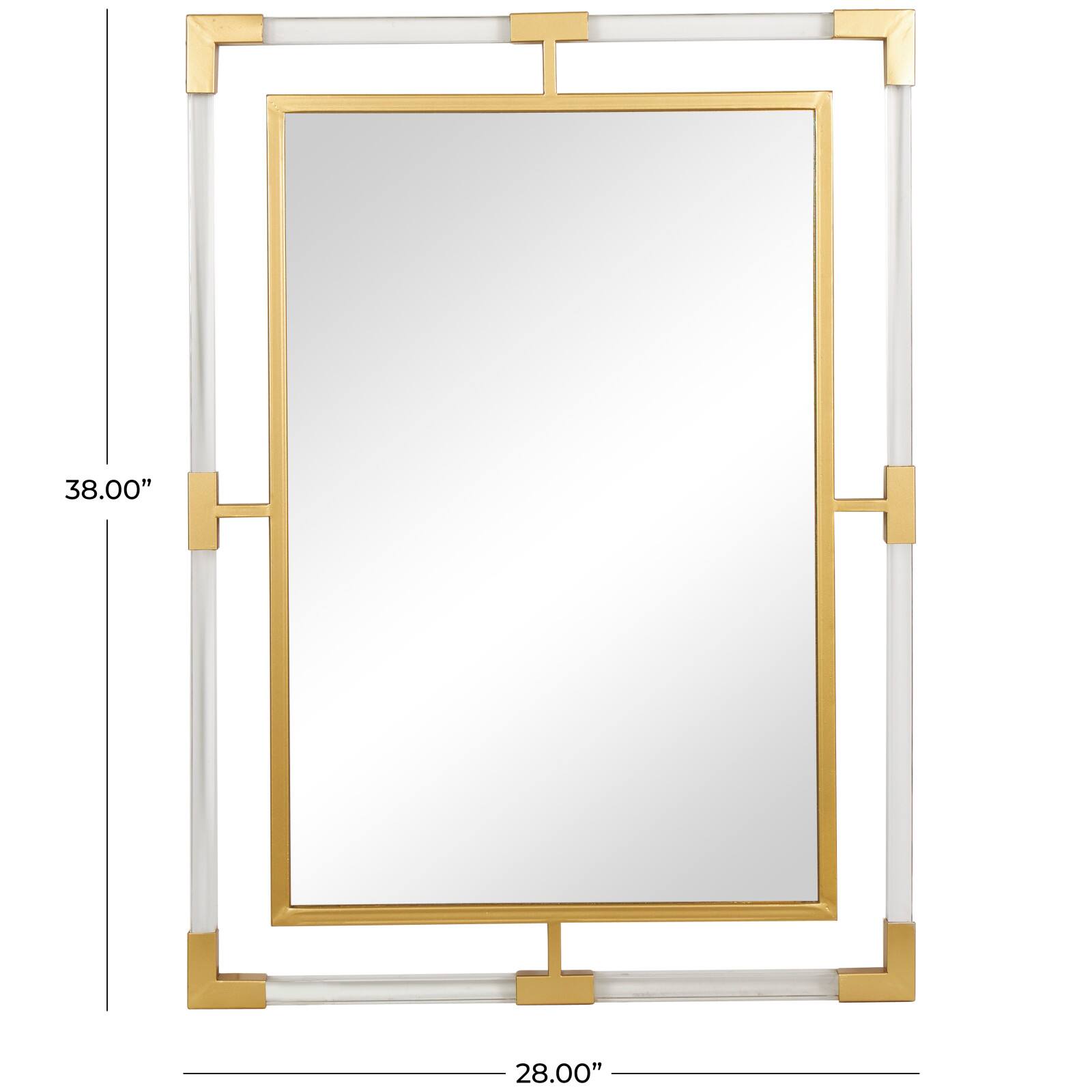 38&#x22; Metal Double Framed Wall Mirror