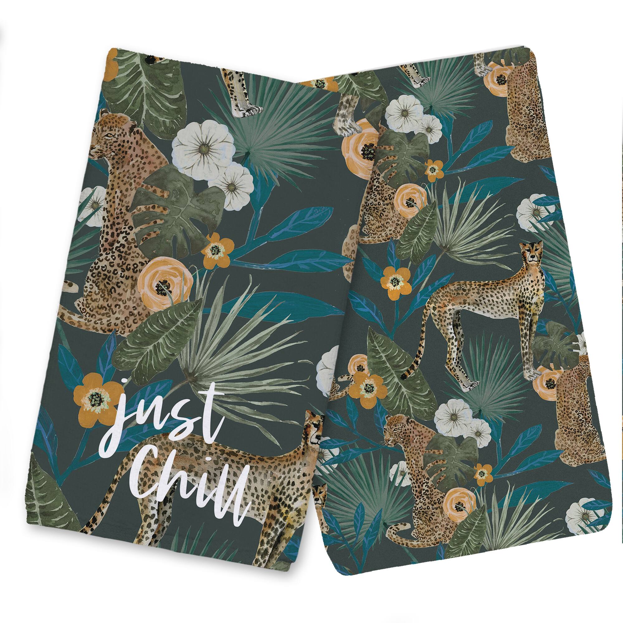 Just Chill Tropical Cheetah Tea Towel Set