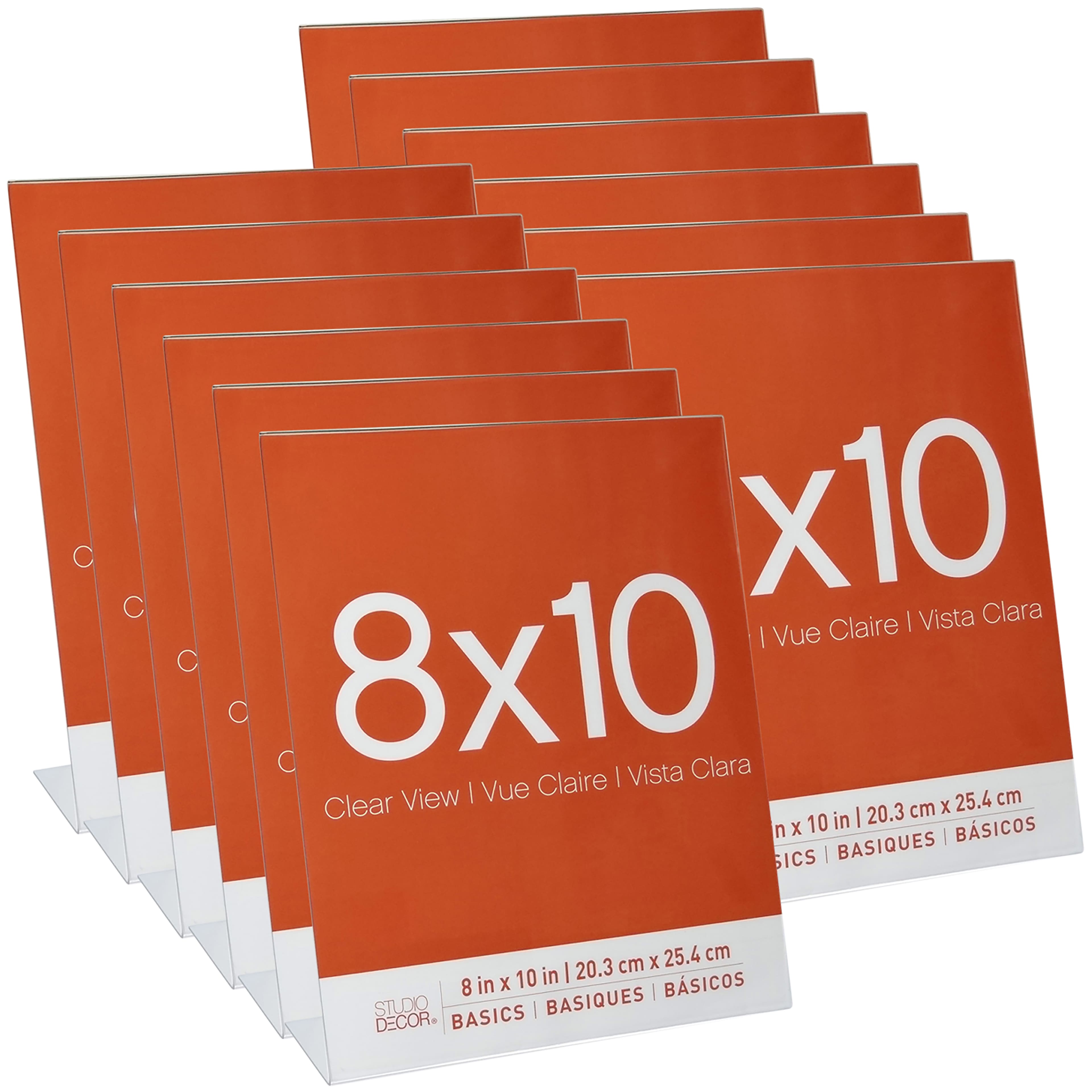 12 Pack: Acrylic Bent Vertical 8" x 10" Frame, Basics by Studio Décor®