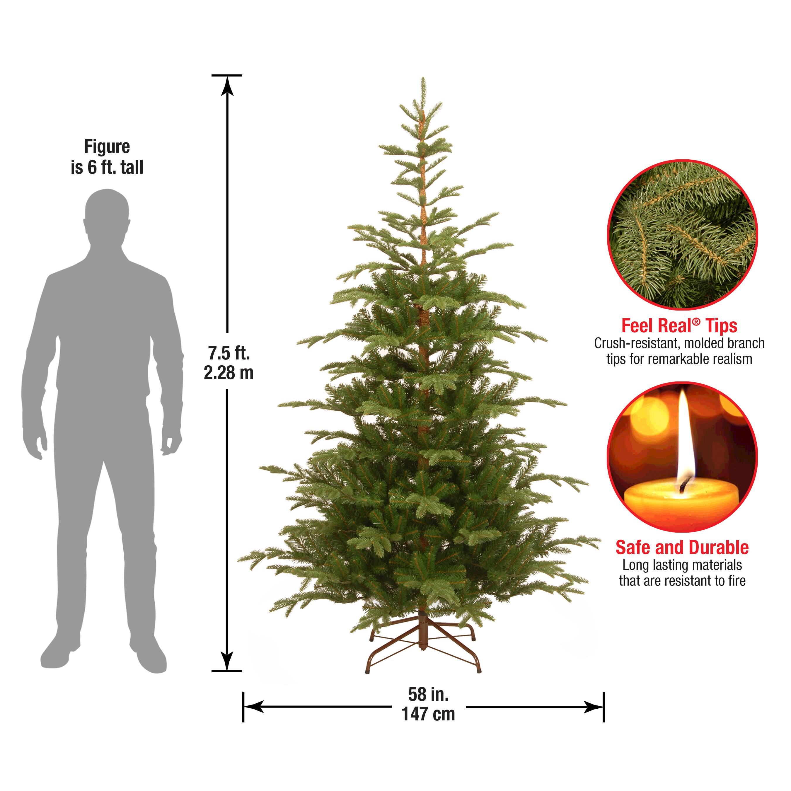 7.5ft. Unlit Feel Real® Hinged Norwegian Spruce Slim Artificial Christmas Tree