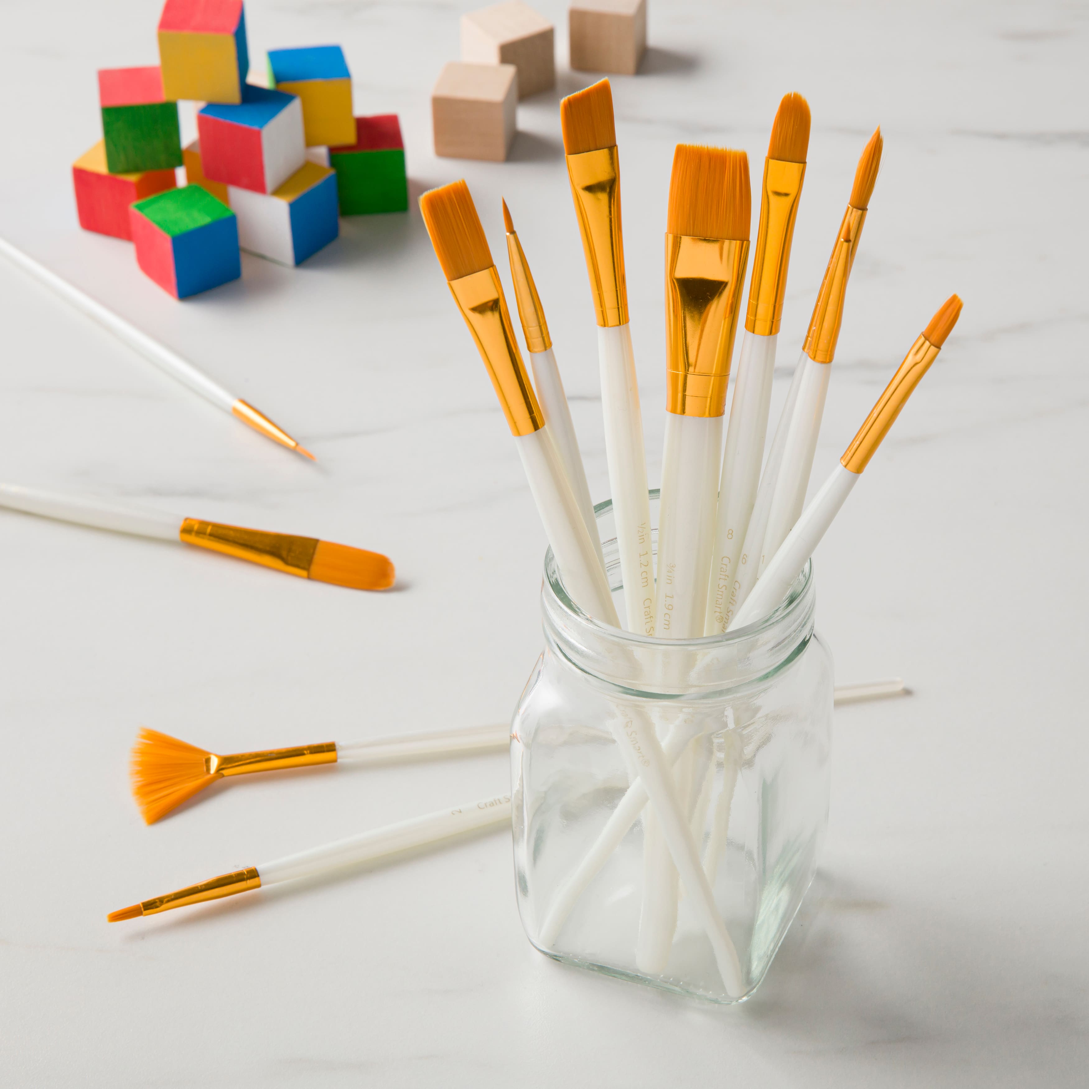 6 Pack: Golden Taklon Brush Set by Craft Smart&#xAE;