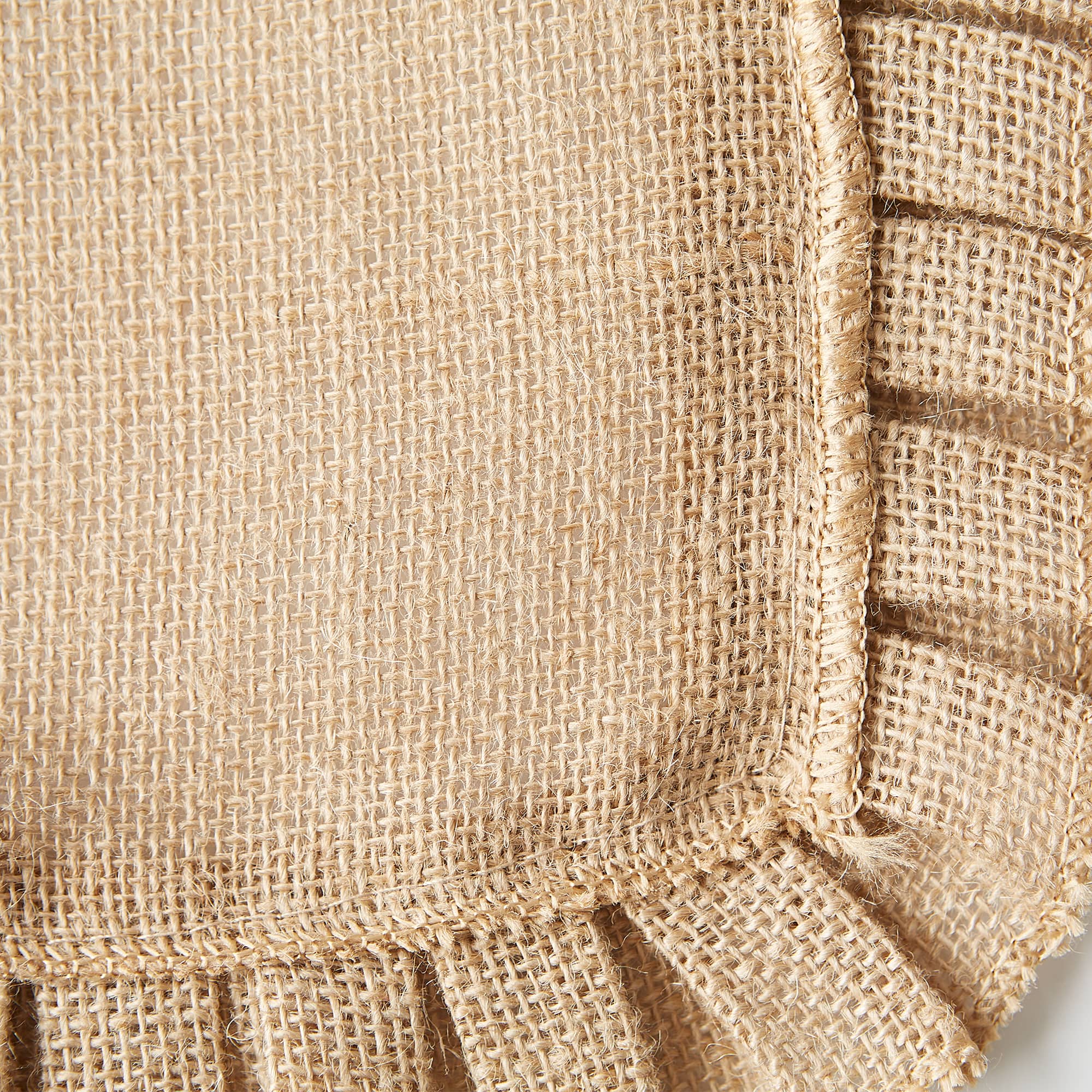 DII® Natural Ruffle Trim Jute Table Runner, 14x72 inch