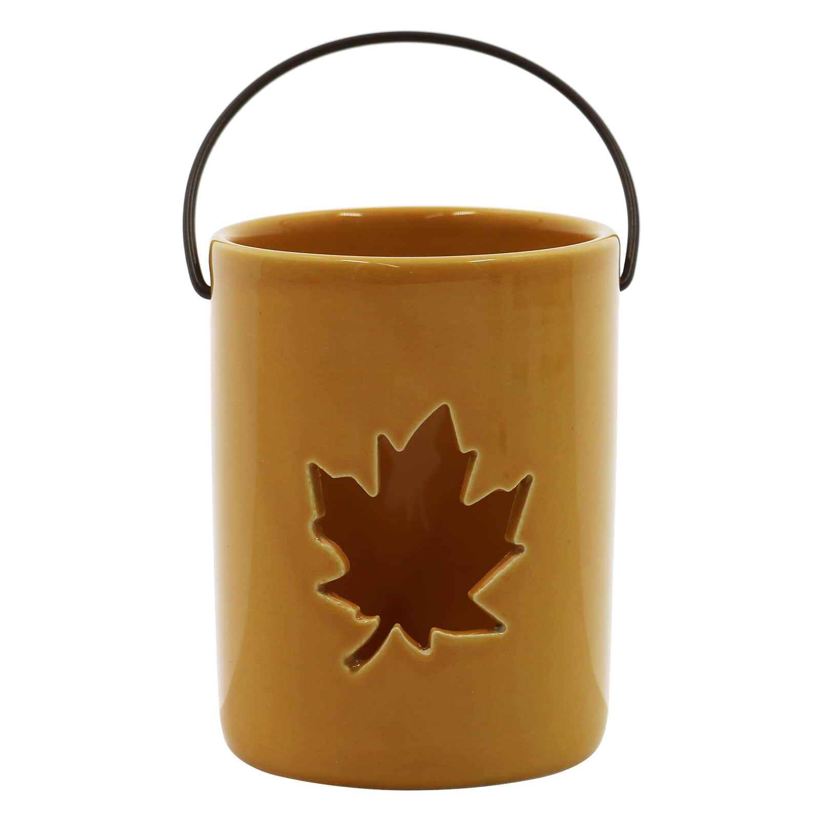 4&#x22; Yellow Leaf Candle Holder by Ashland&#xAE;