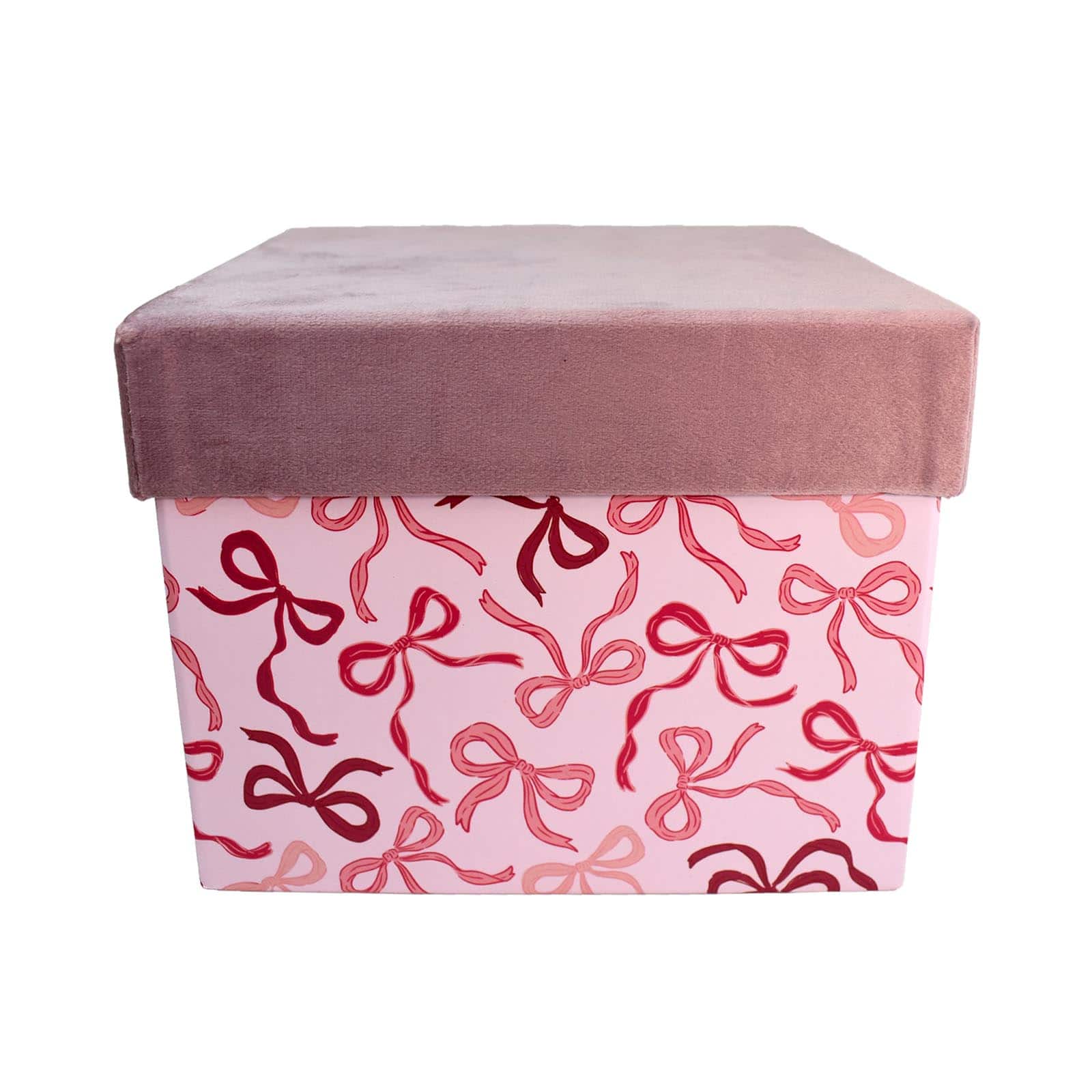 Large Holly Jolly Velvet Lid Gift Box by Ashland&#xAE;