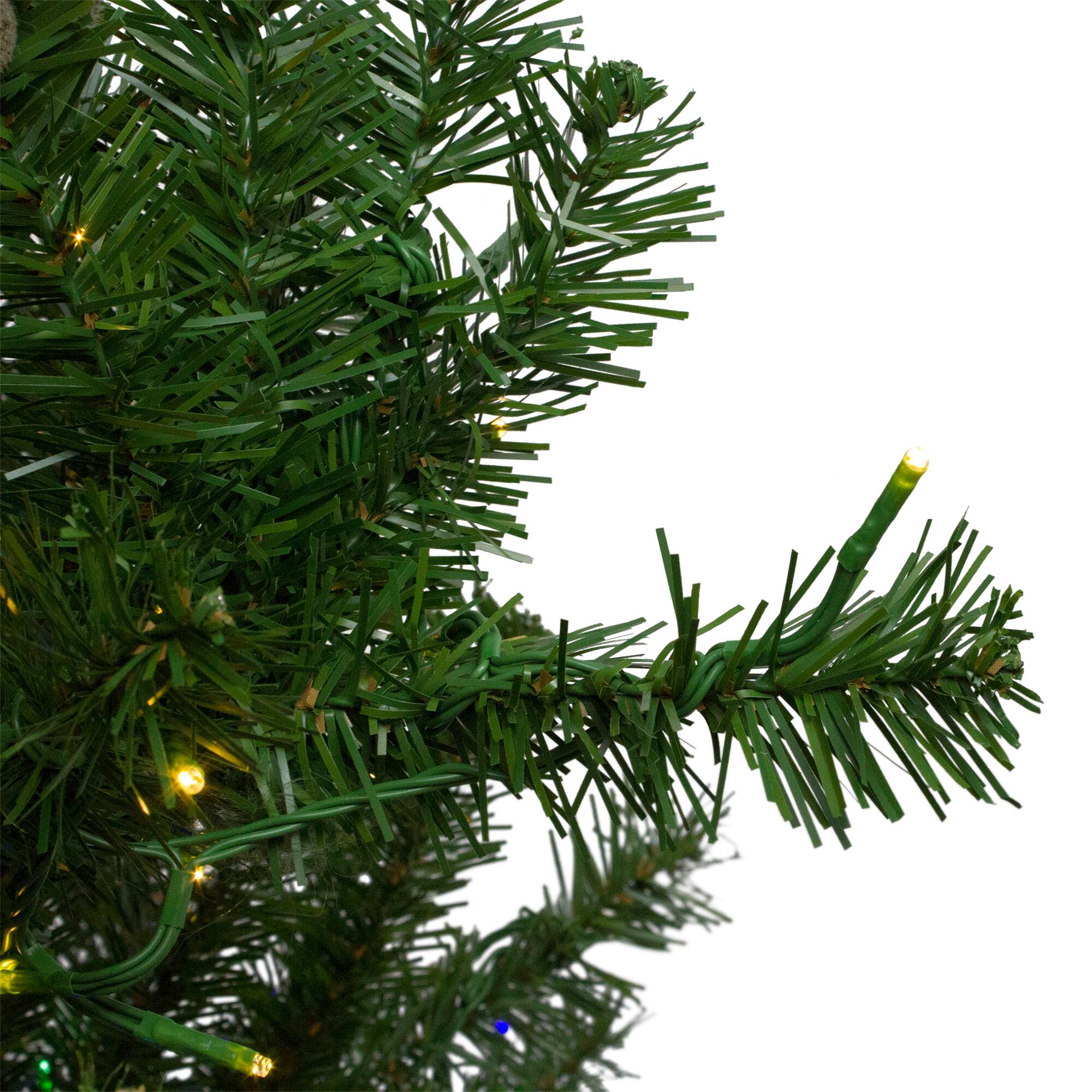 7.5ft. Pre-Lit Full Pike River Fir Artificial Christmas Tree, Multicolor LED Lights