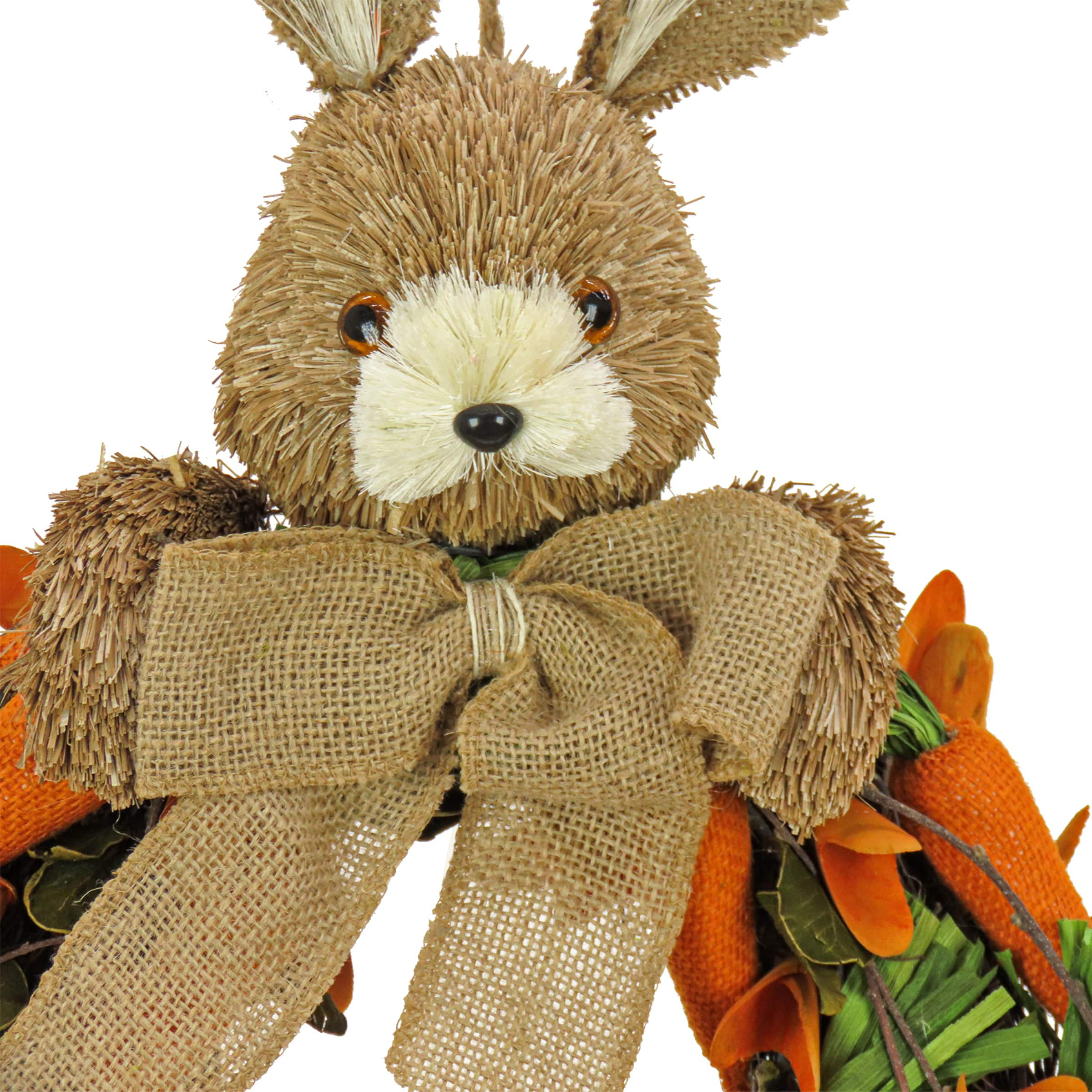 20&#x22; Burlap Bow, Carrot &#x26; Bunny Wreath