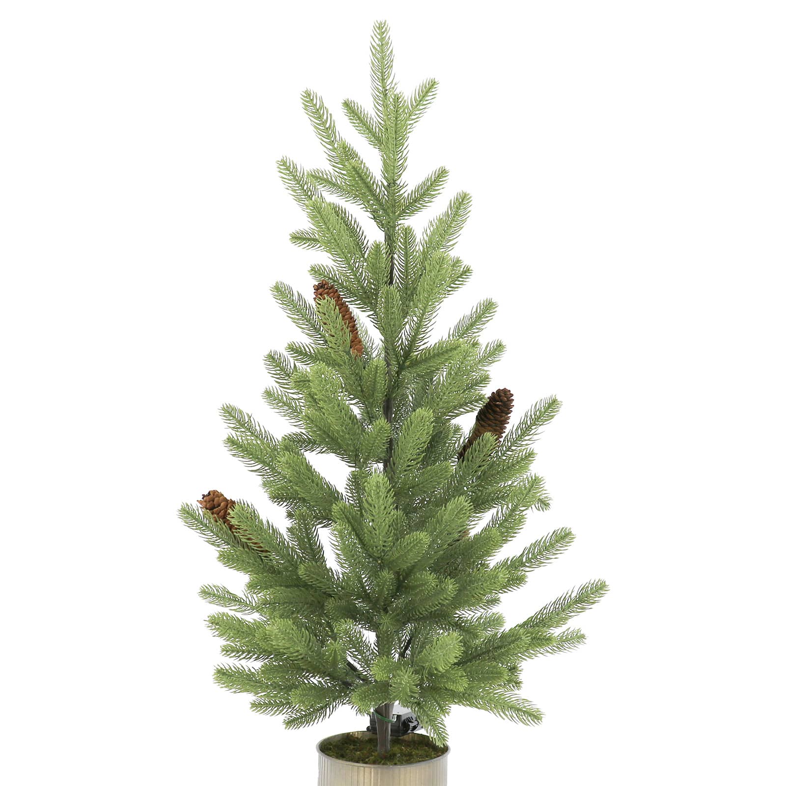 32&#x22; Pre-Lit Pine &#x26; Pinecone Accent Tree in Metal Bucket by Ashland&#xAE;