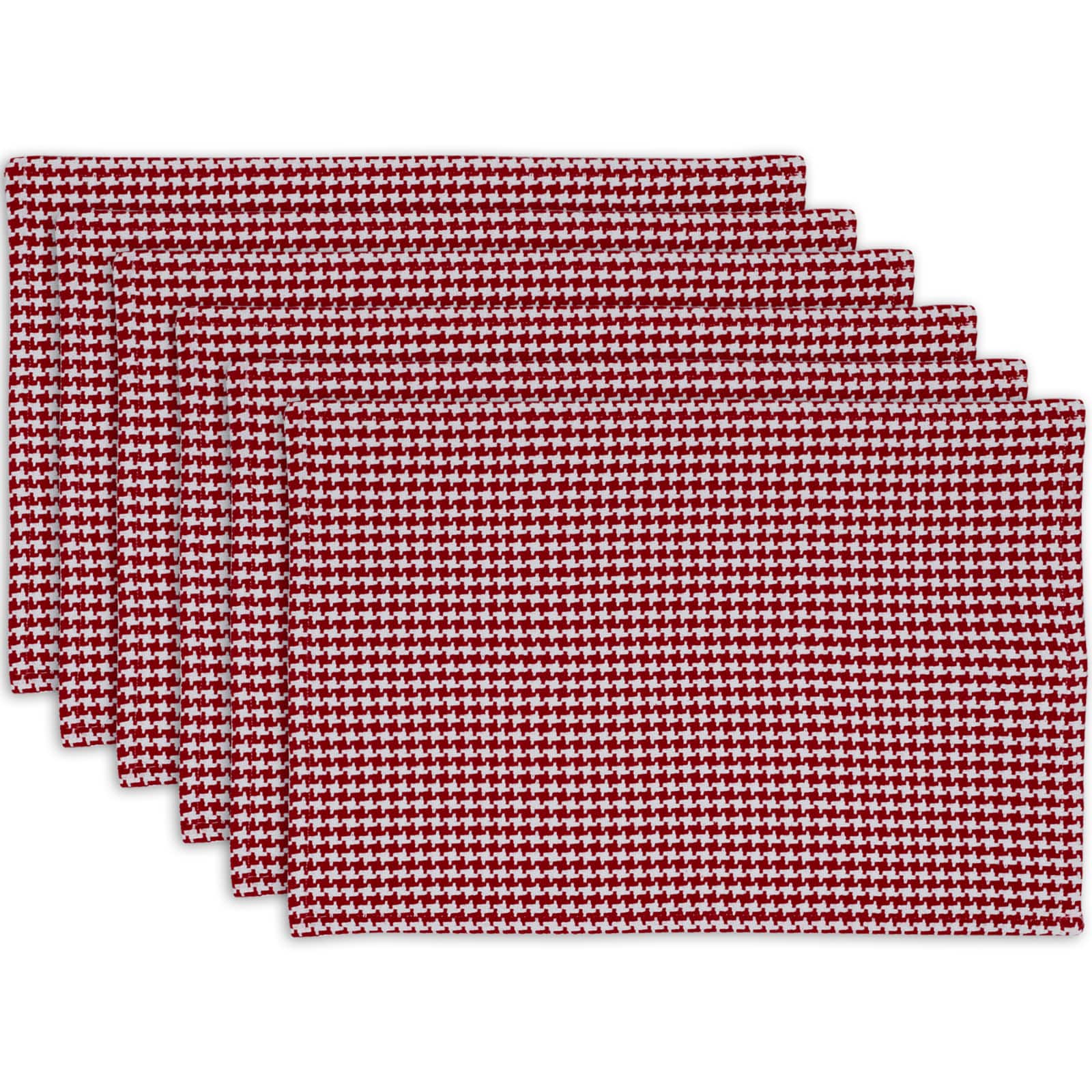 Tango Houndstooth Placemat Set, 13" x 19", 6 Piece