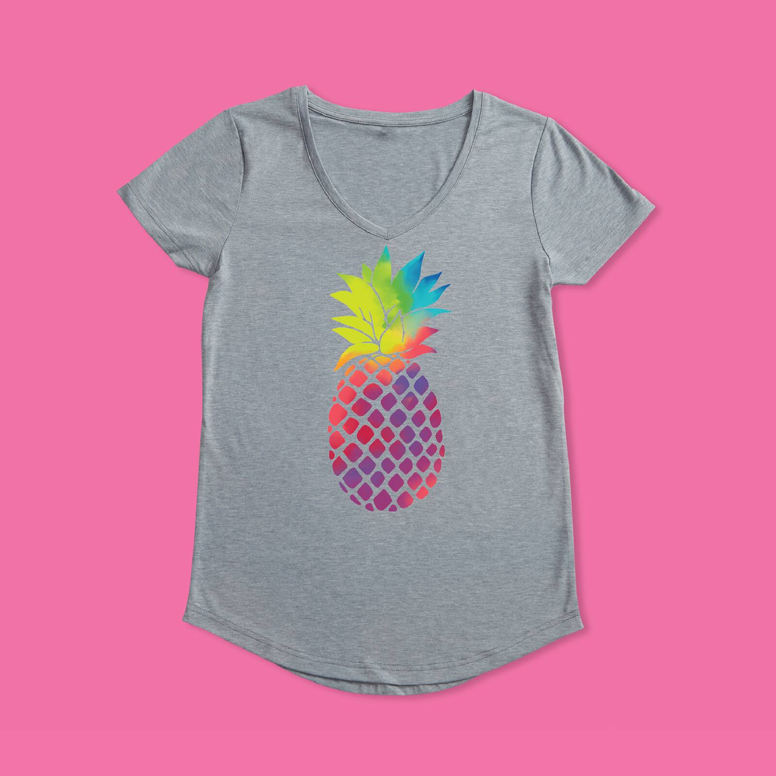 Cricut® Gray Women's Fitted V-Neck T-Shirt Blank