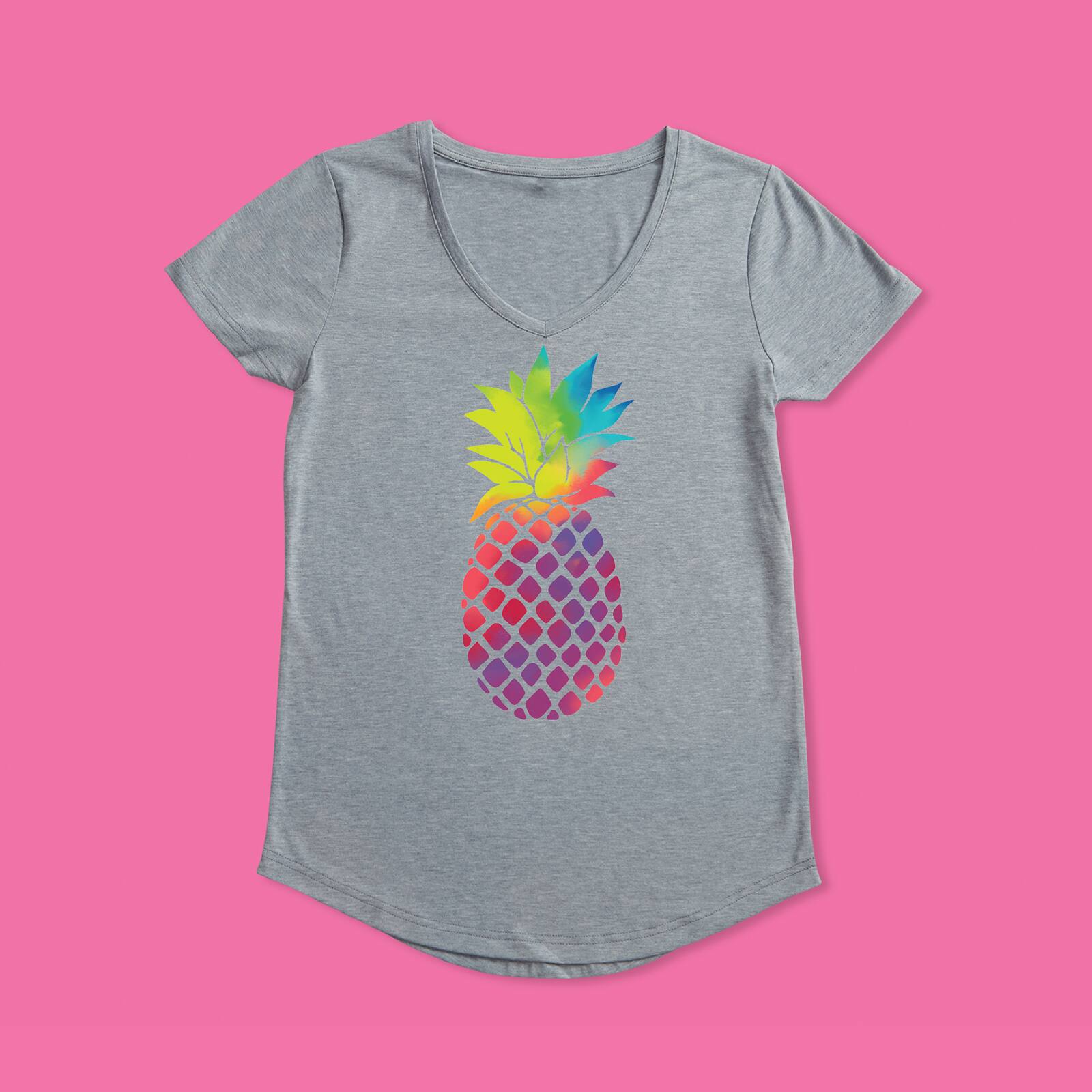 Cricut&#xAE; Gray Women&#x27;s Fitted V-Neck T-Shirt Blank