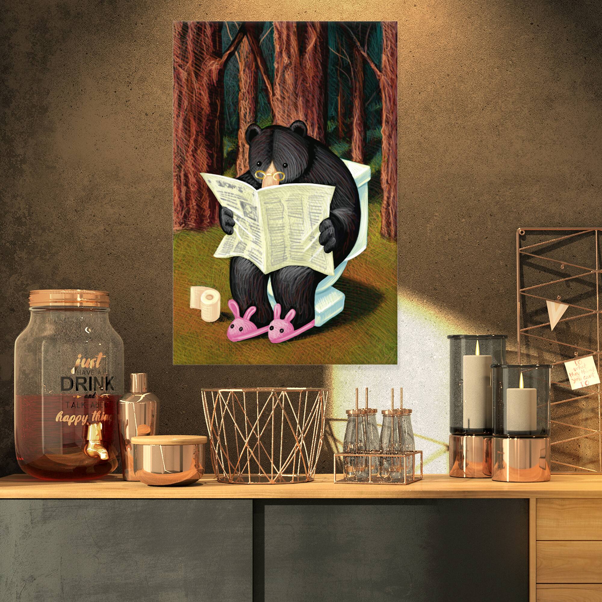 Designart - Bear in the Woods - Animal Canvas Art Print