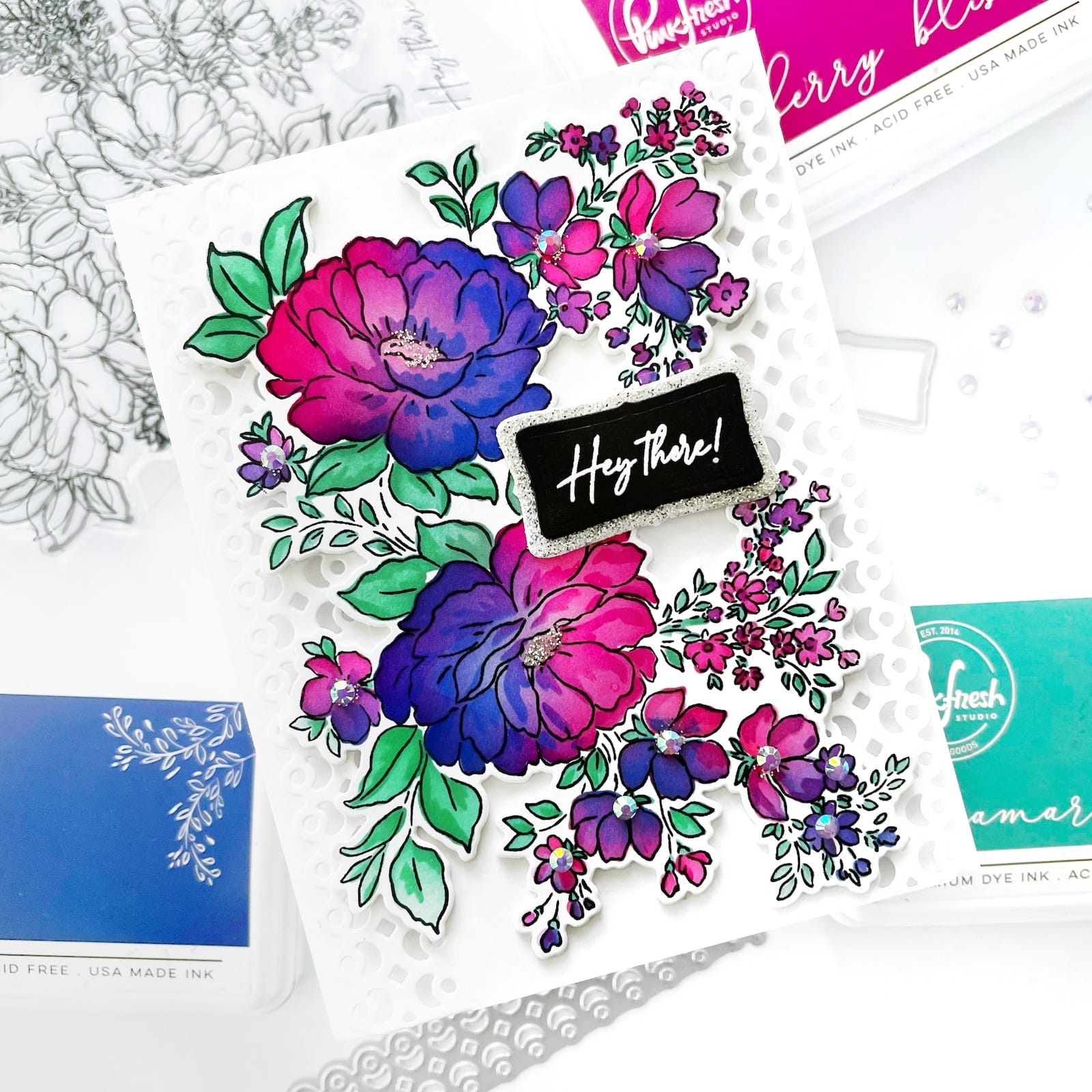 Pinkfresh Studio Lush Peonies Clear Stamp Set