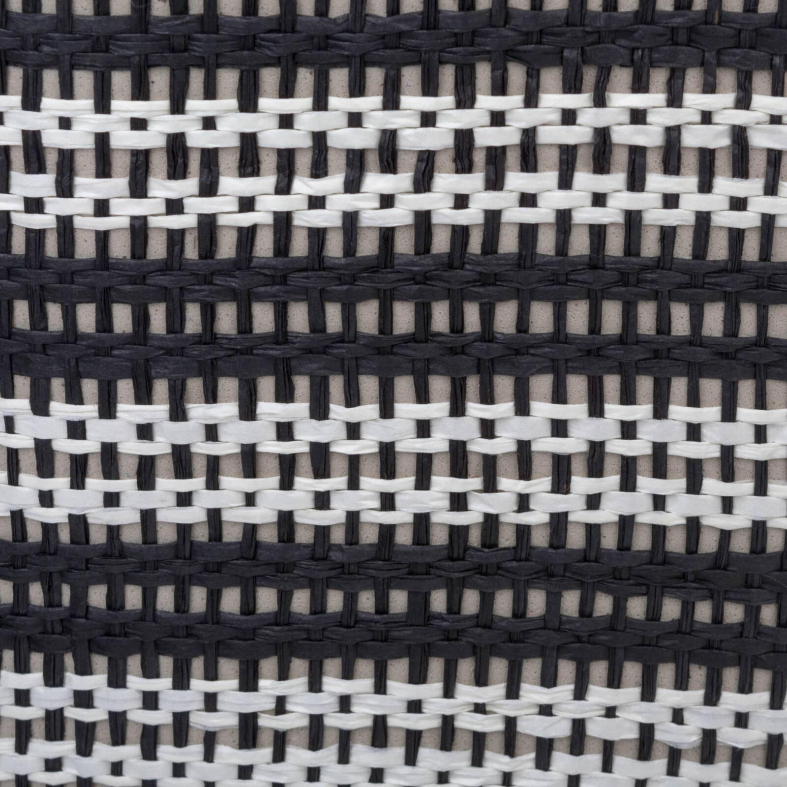 DII® Large Black & White Striped Weave Round Paper Storage Basket