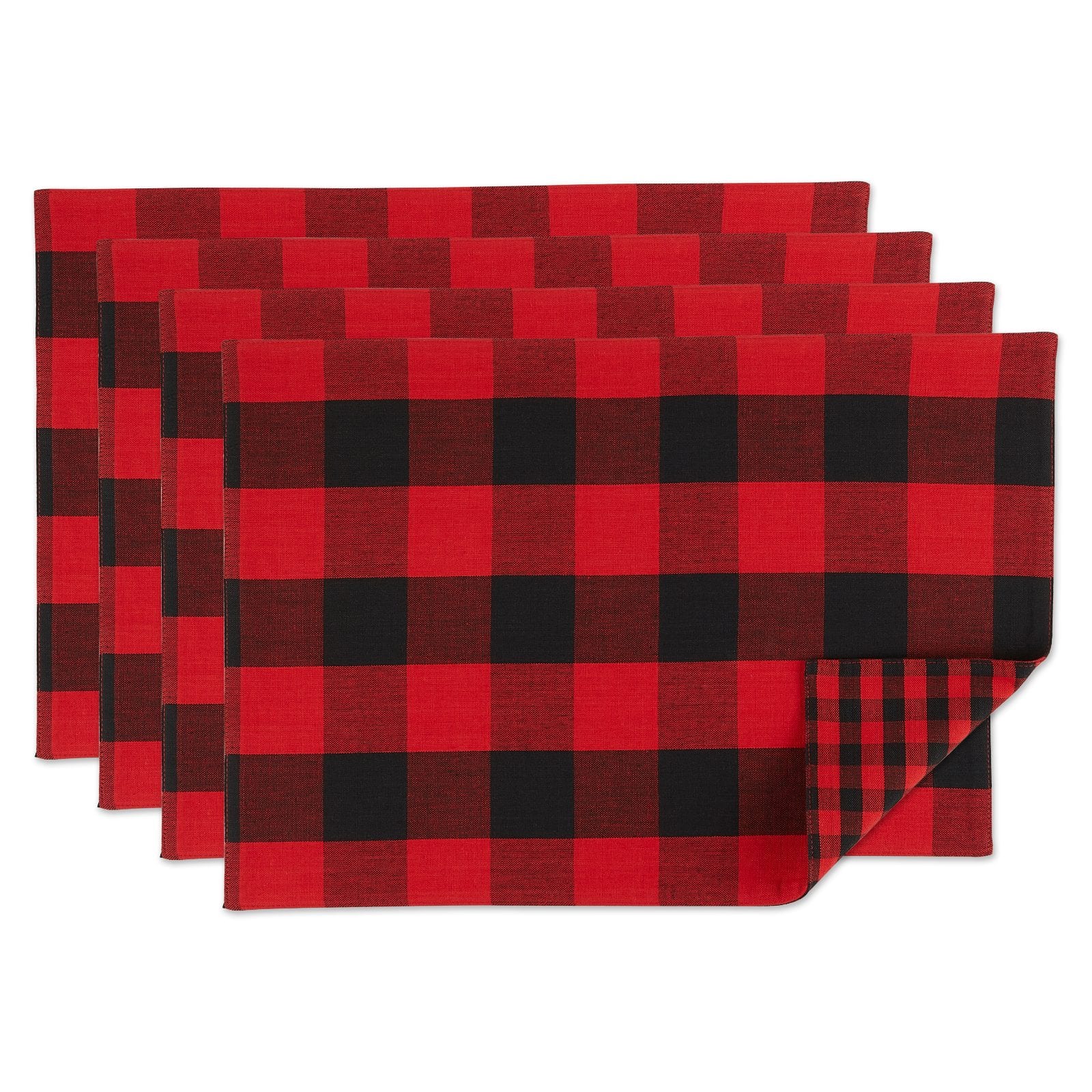 DII® Reversible Gingham & Buffalo Check Placemat Set, 4ct.