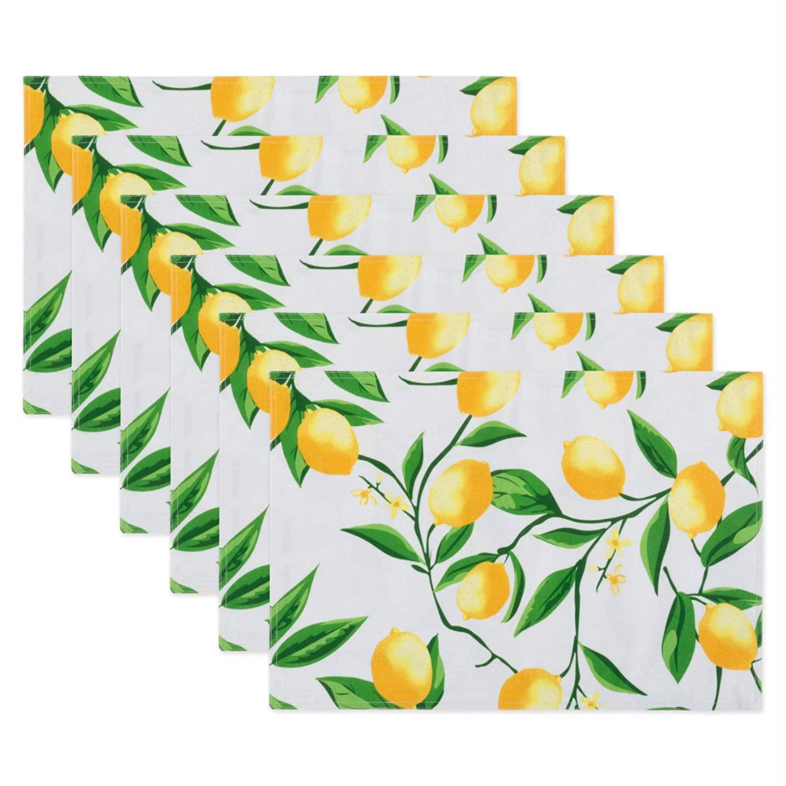DII® Lemon Bliss Print Outdoor Placemat Set, 6ct.