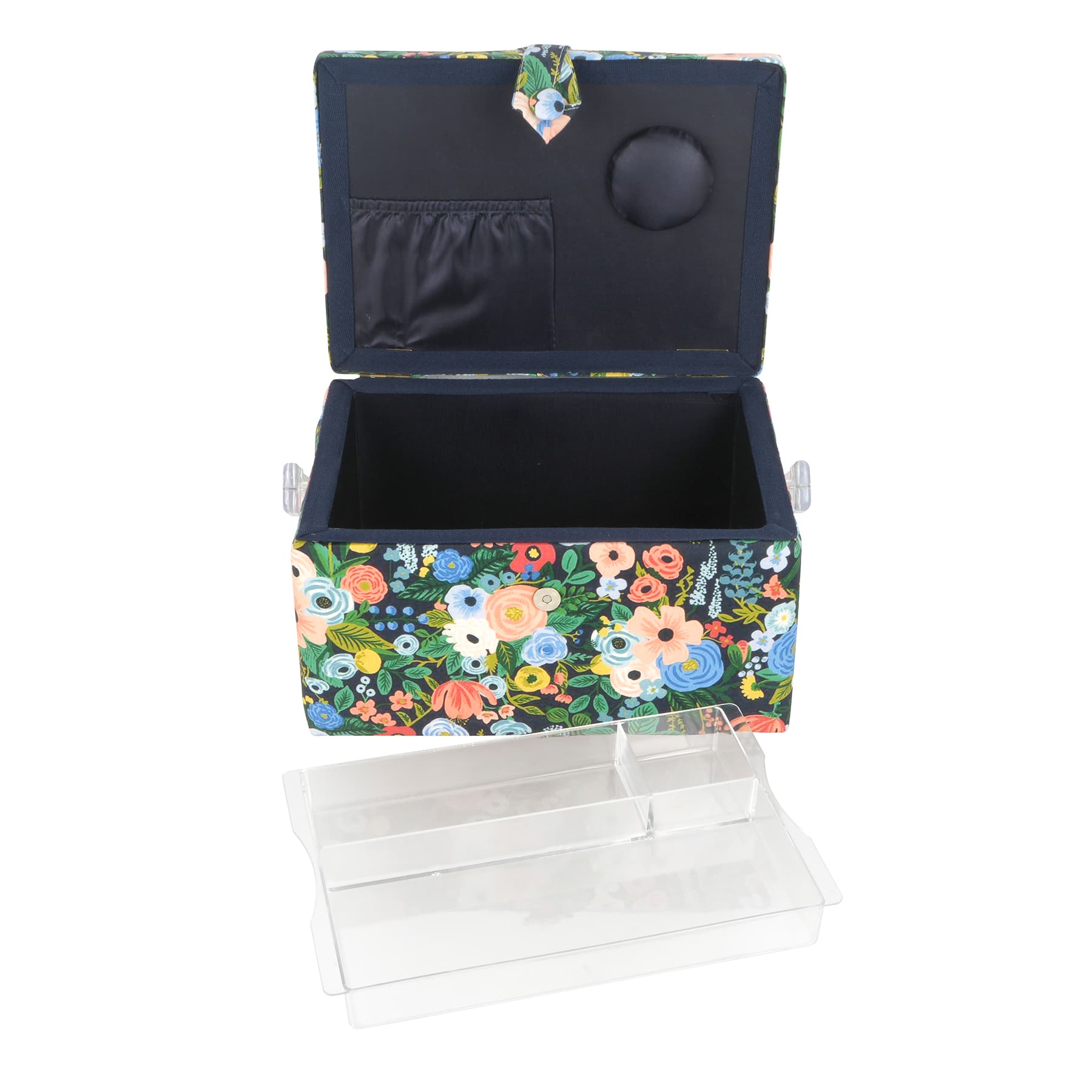 11.5" Blue Floral Sewing Basket by Loops & Threads®