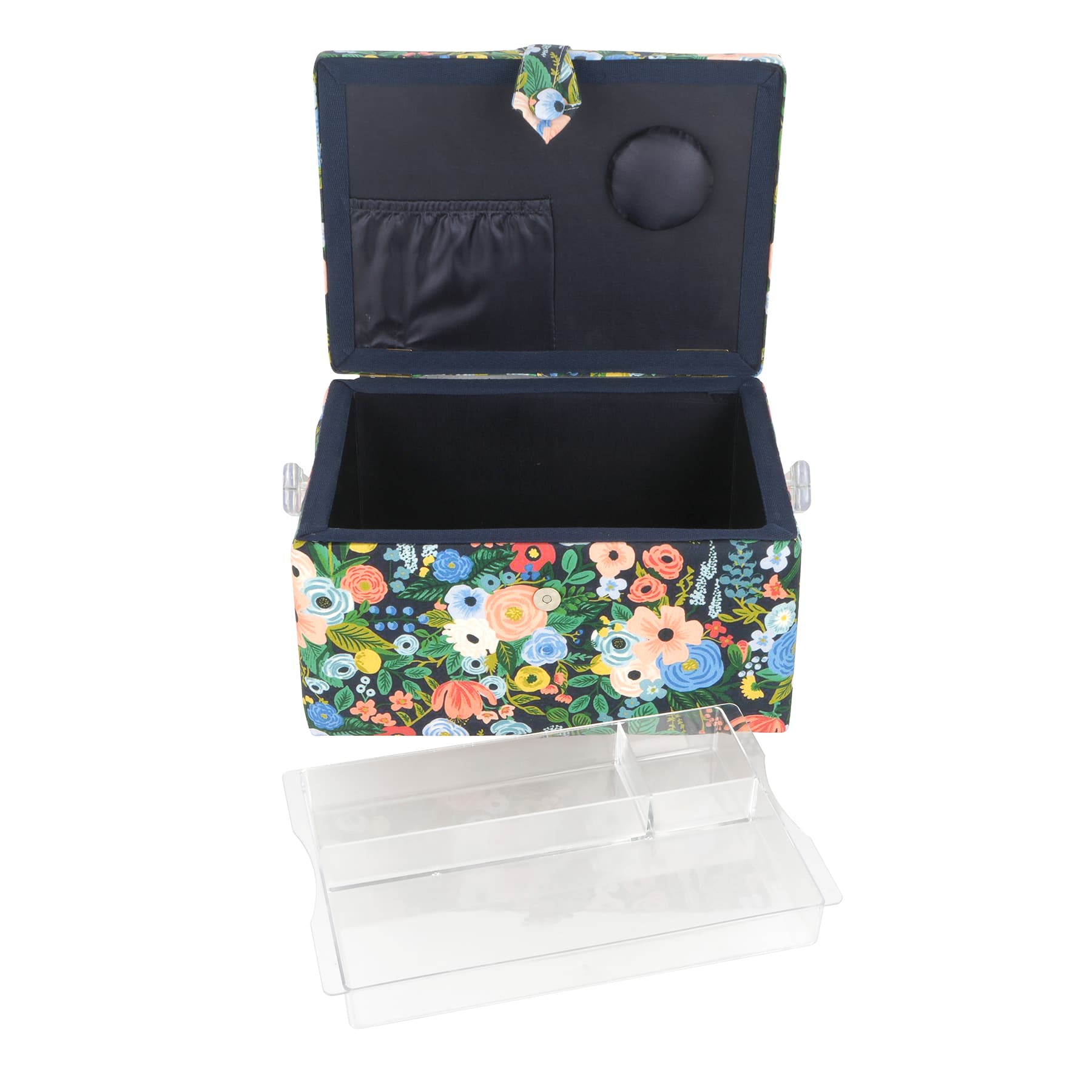 11.5&#x22; Blue Floral Sewing Basket by Loops &#x26; Threads&#xAE;