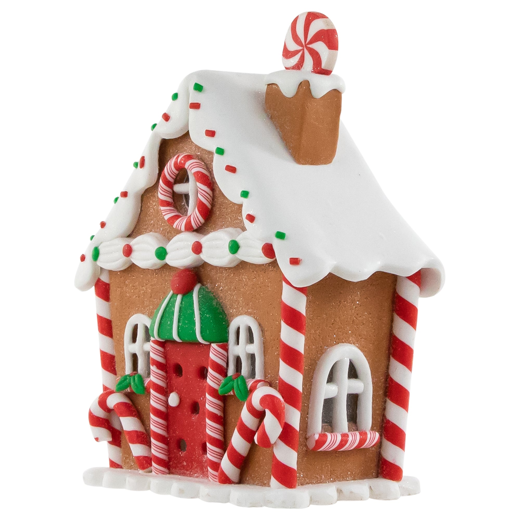 5.25" LED Lighted Gingerbread Candy House Christmas Decoration