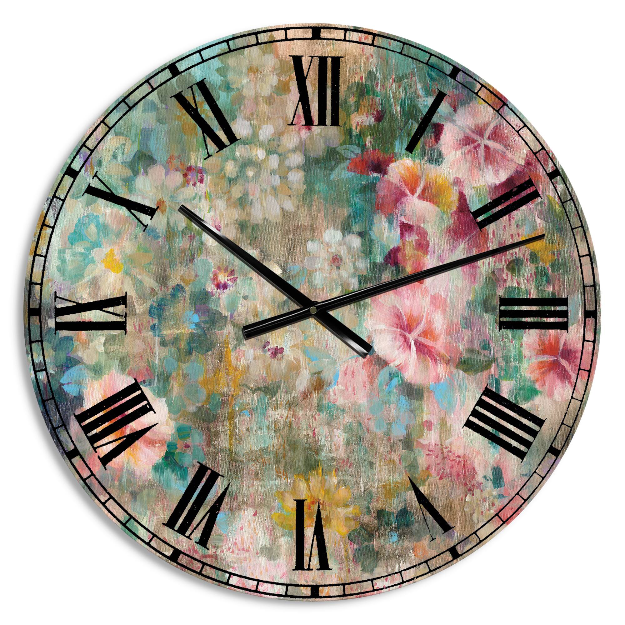 Designart Flower Shower III Wall Clock