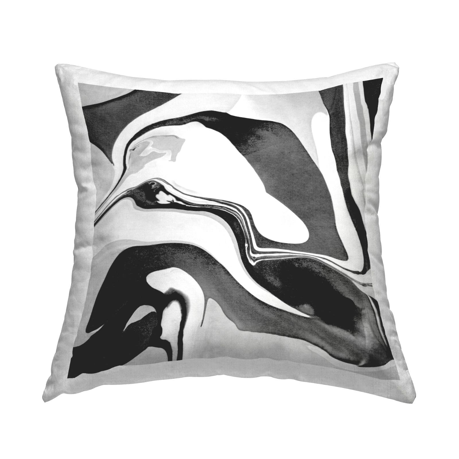 Stupell Industries Abstract Black & White Swirl Shape Pattern Throw Pillow, 18" x 18"