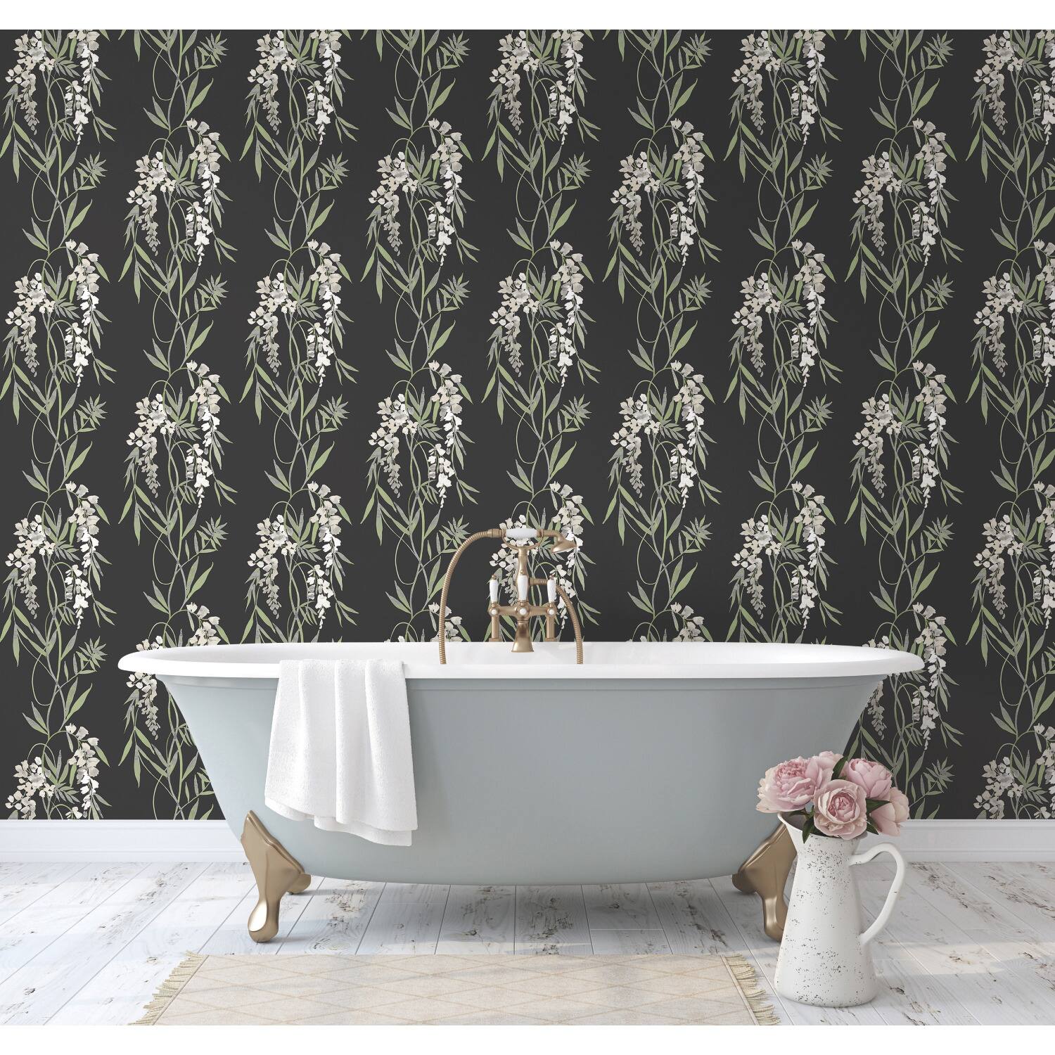 RoomMates Nouveaux Wisteria Peel &#x26; Stick Wallpaper