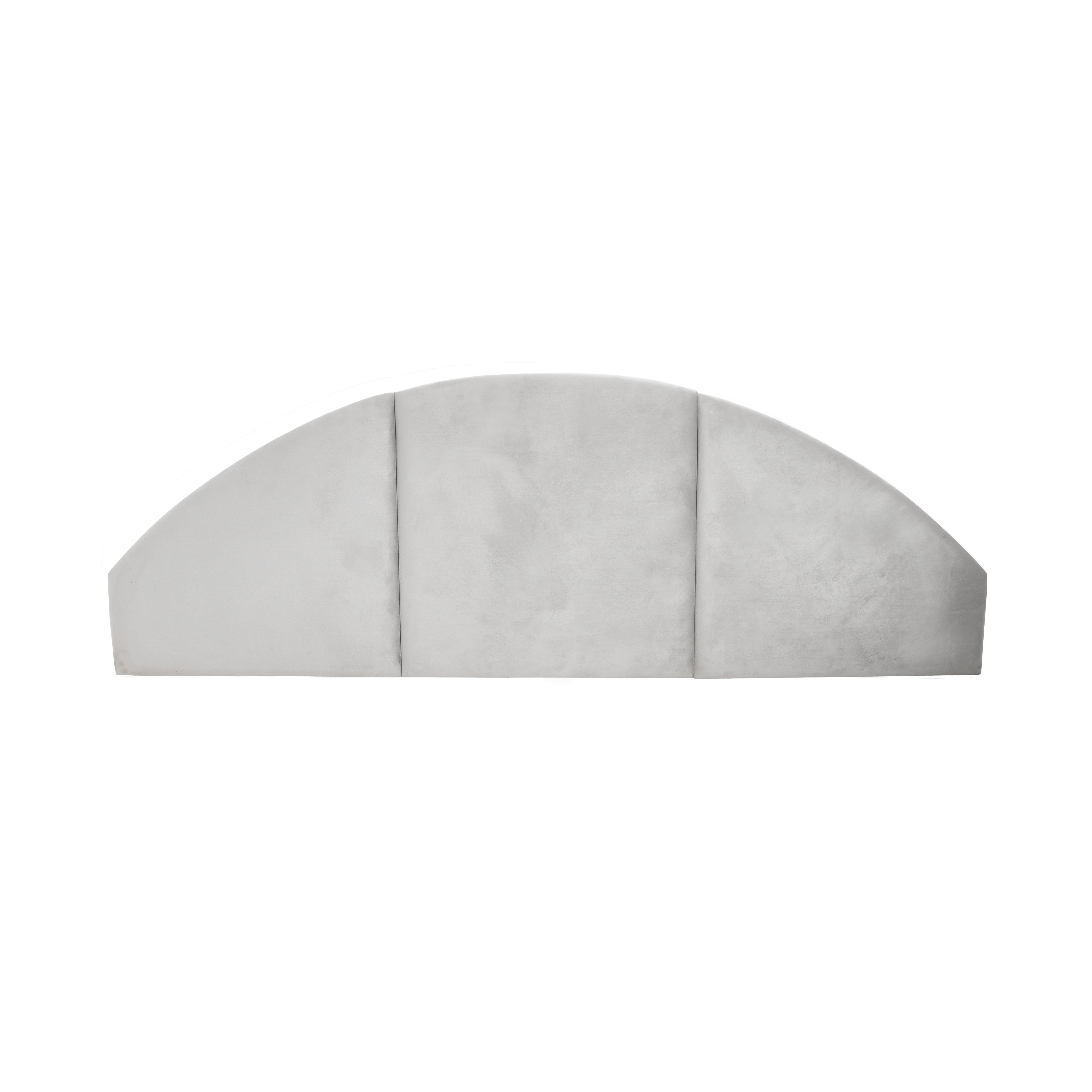 Hello Honey&#xAE; NoSom Gray Upholstered Velvet Panel Arched Headboard, King