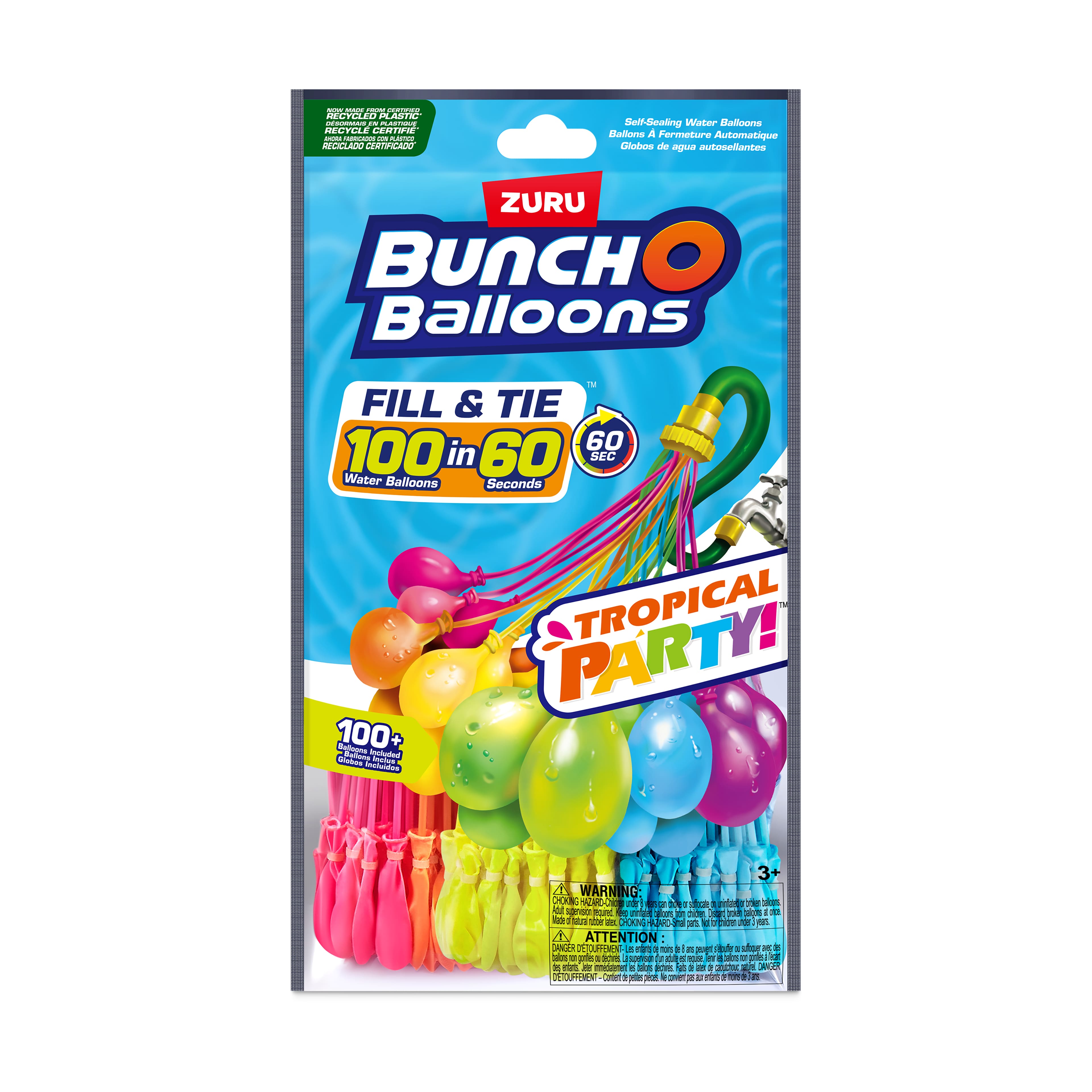 Zuru Bunch O Balloons Tropical Party Fill & Tie Self Sealing Water Balloons