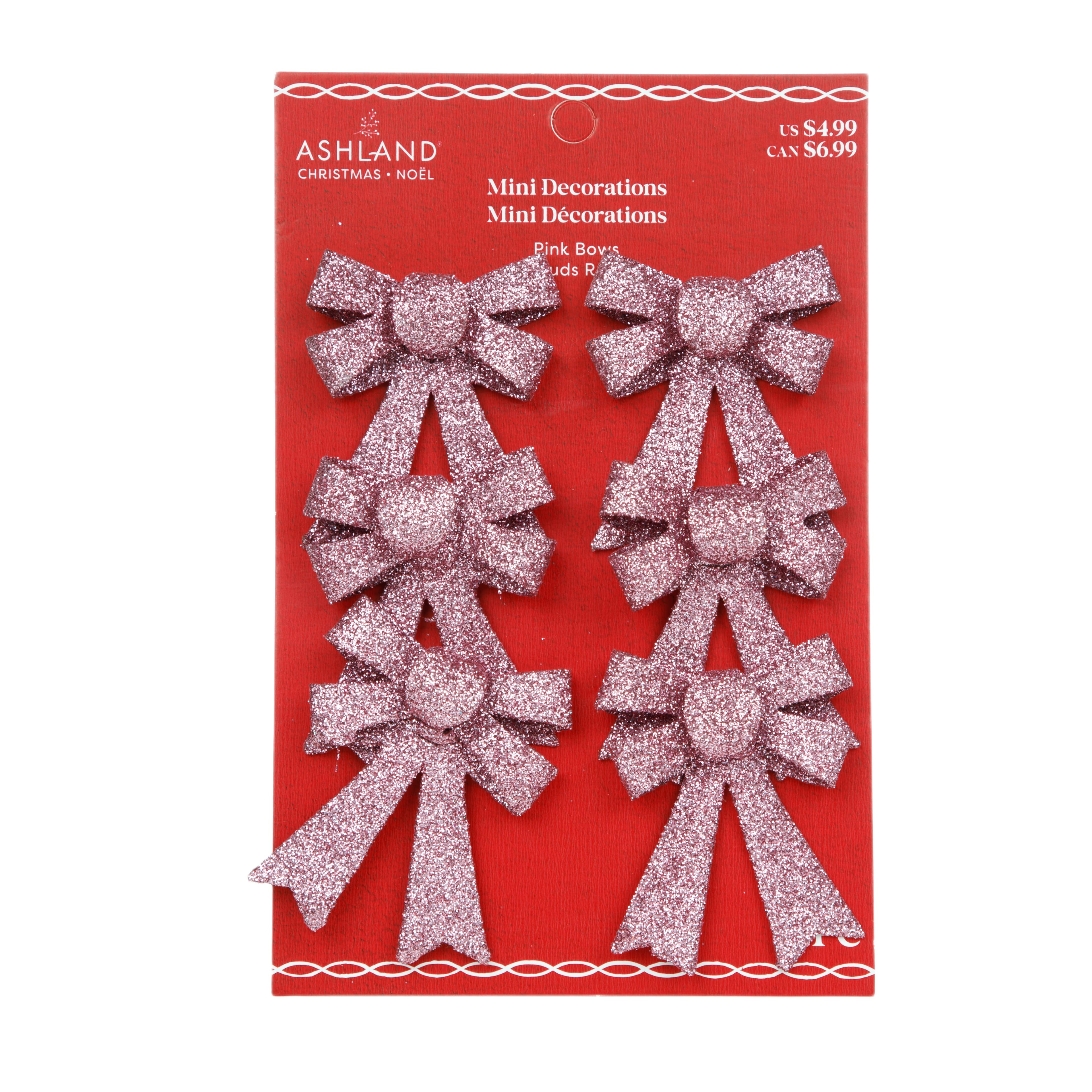 Mini Light Pink Bow Decorations, 6ct. by Ashland&#xAE;