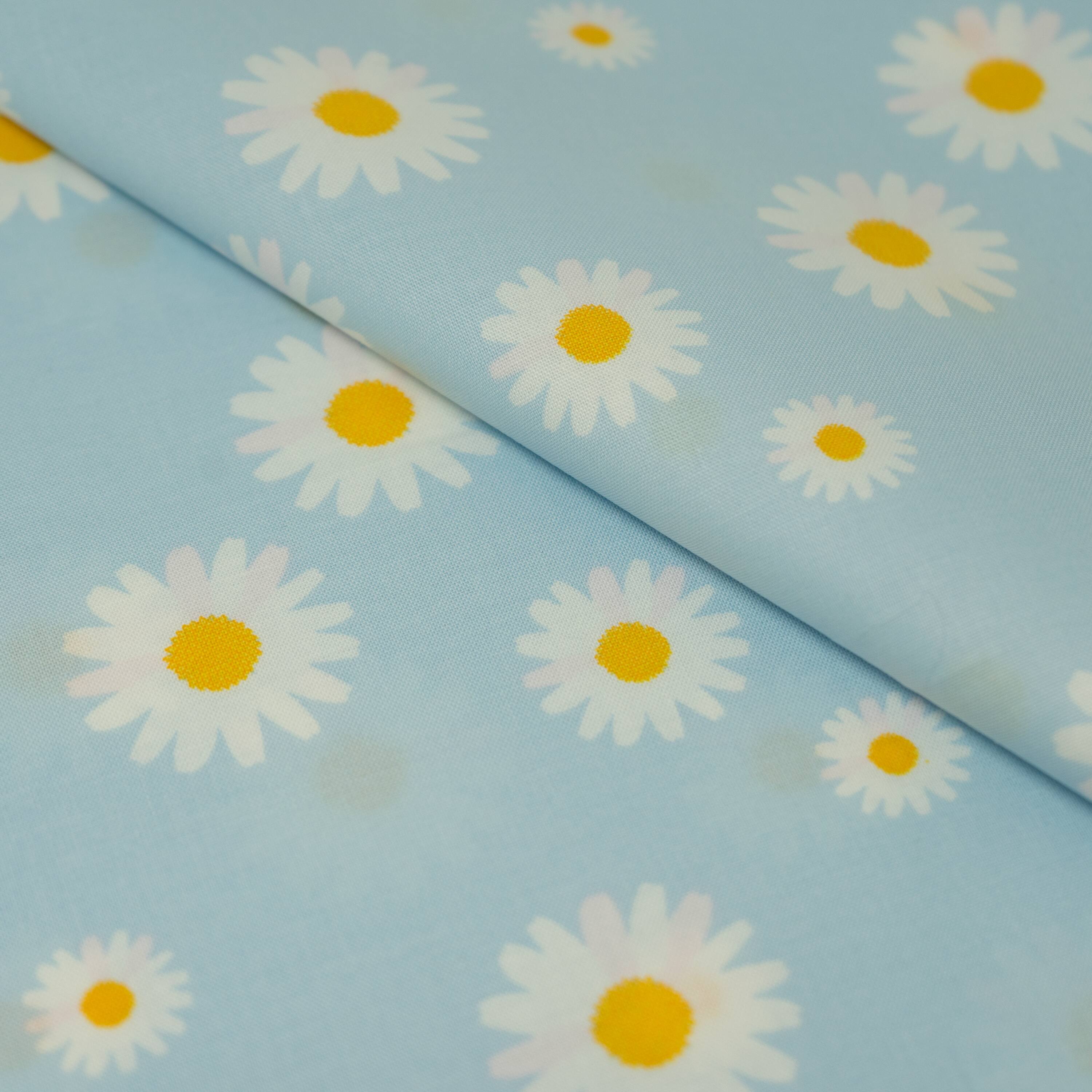SINGER Blue Daisy Cotton Fabric
