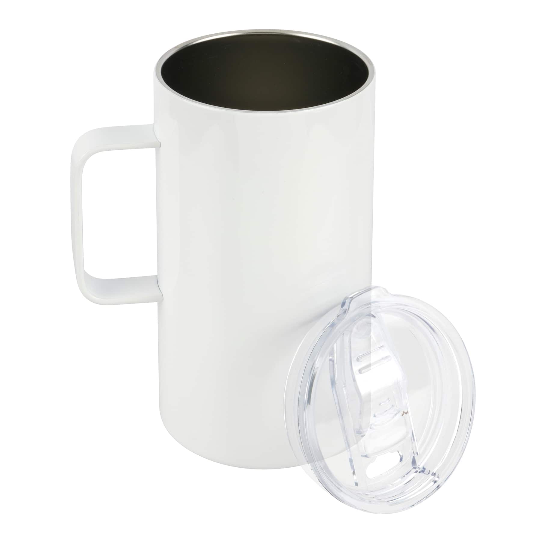 20oz. White Stainless Steel Sublimation Mug with Lid by Make Market®