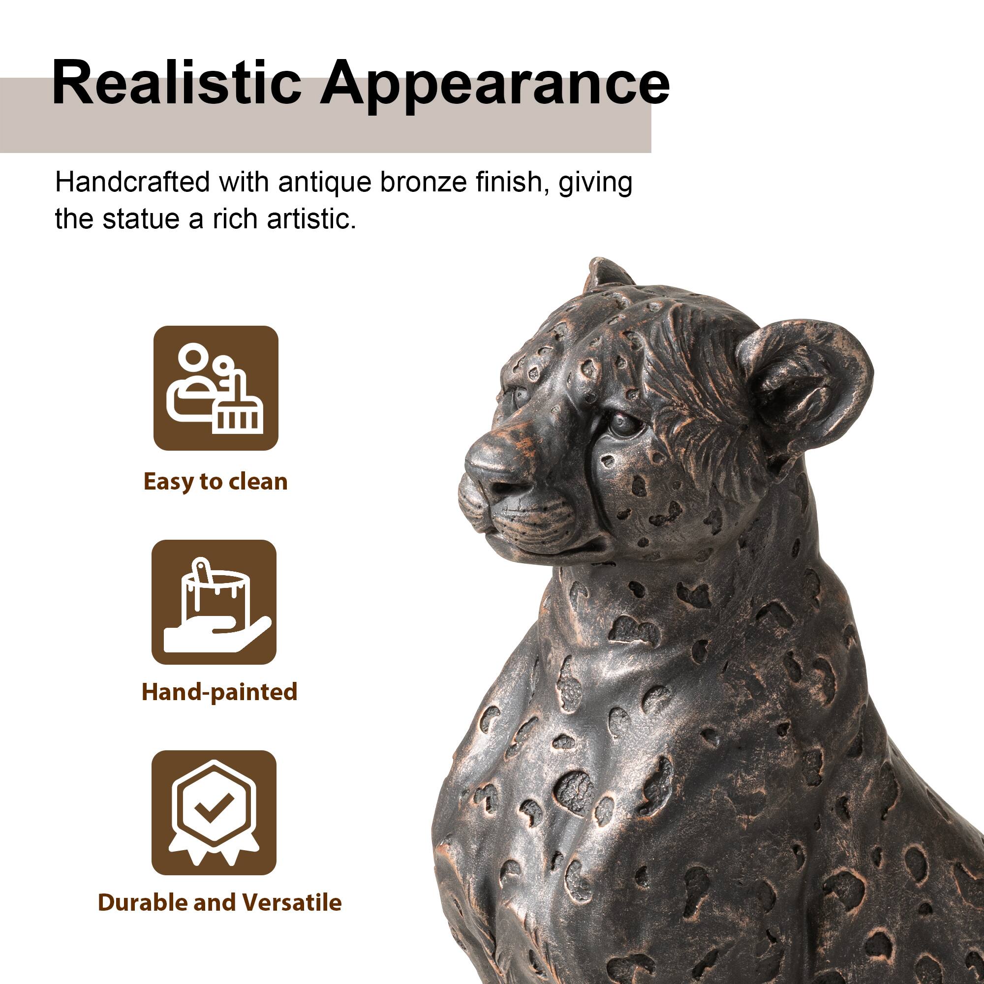 Glitzhome® 23.25" MGO Bronze Leopard Statue