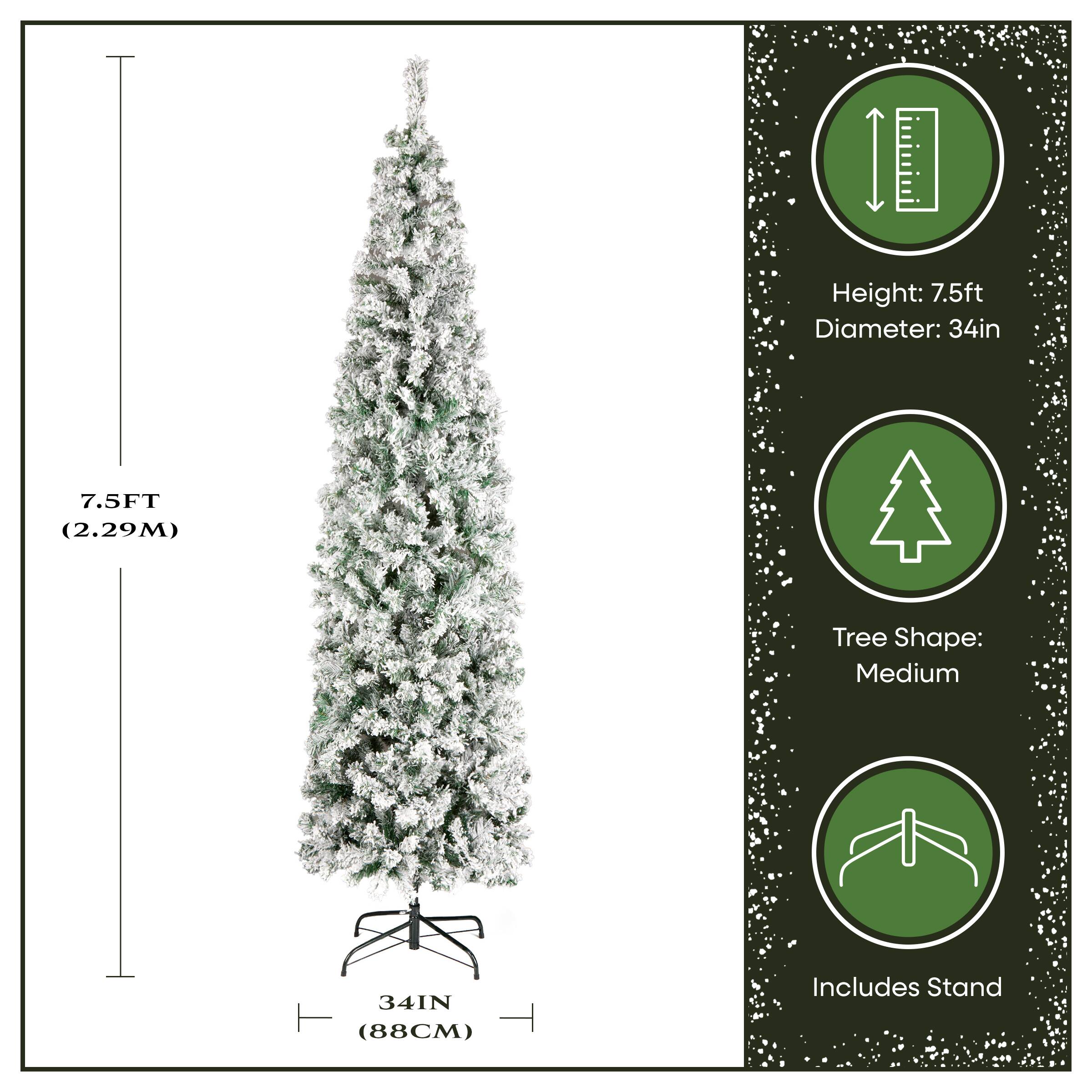7.5ft. Unlit Acacia Medium Flocked Artificial Christmas Tree
