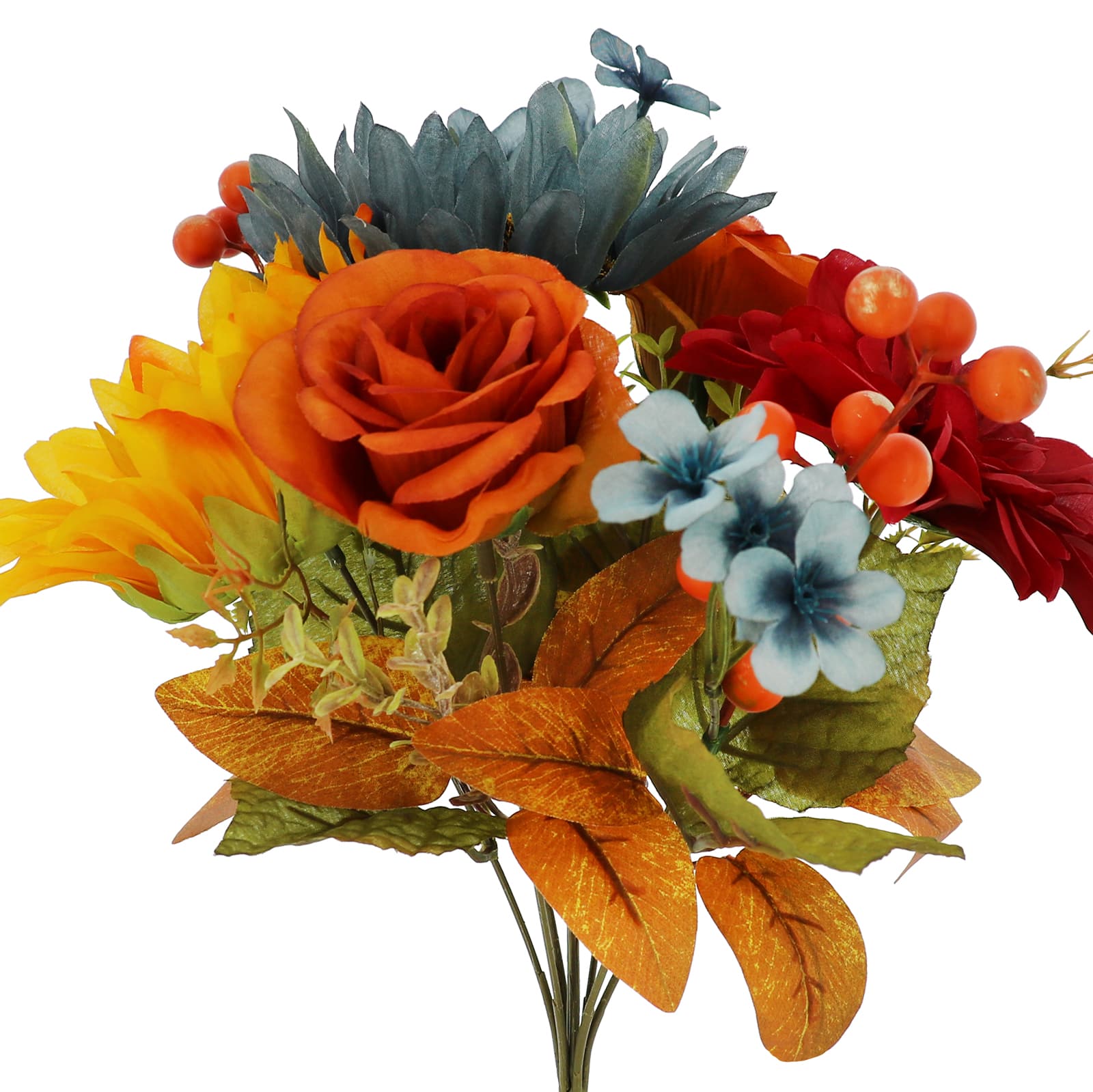 14&#x22; Blue &#x26; Orange Sunflower &#x26; Rose Mix Deluxe Bush by Ashland&#xAE;